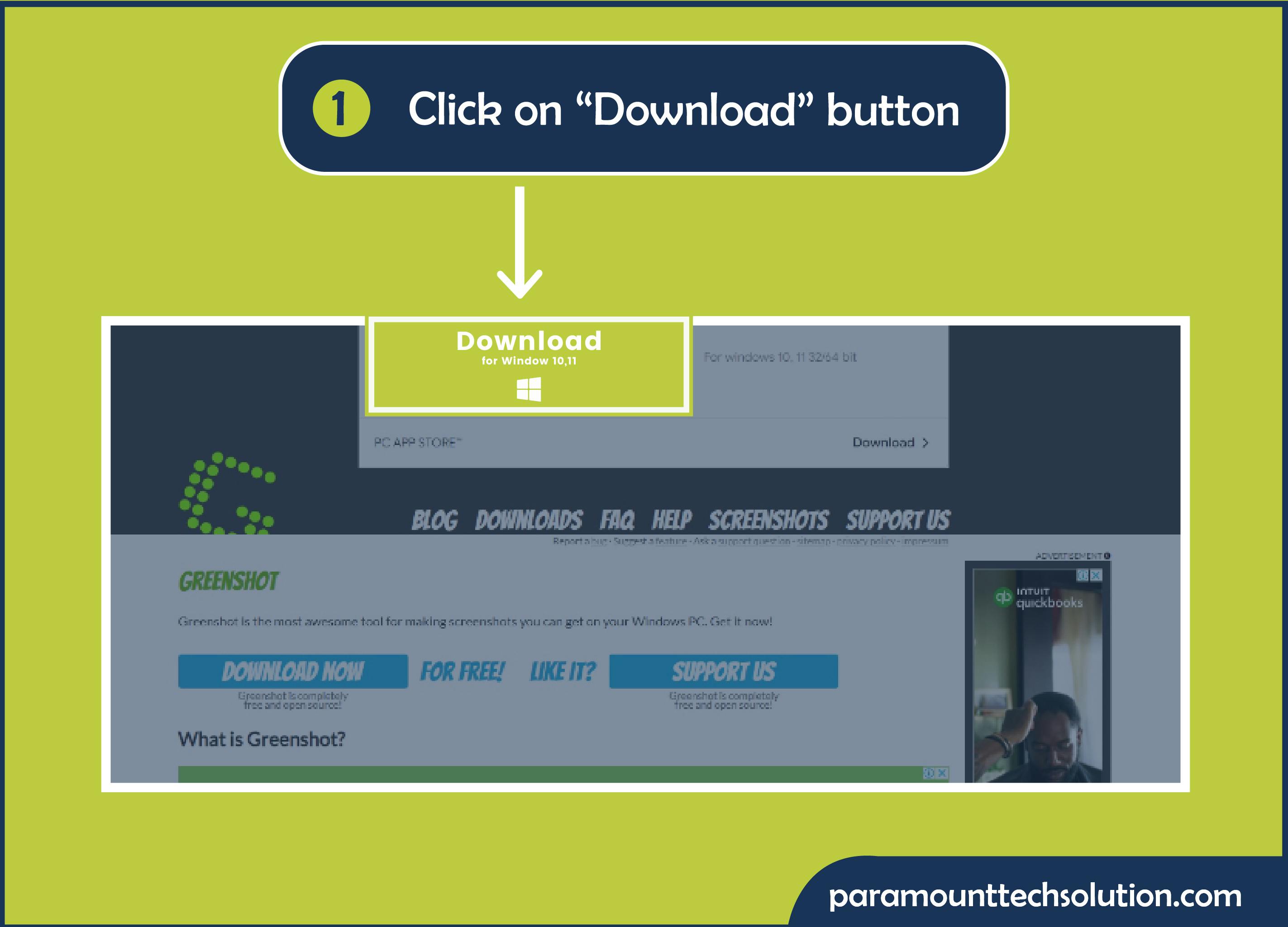 Step 1: Go to the Greenshot official website and click on the “Download” button