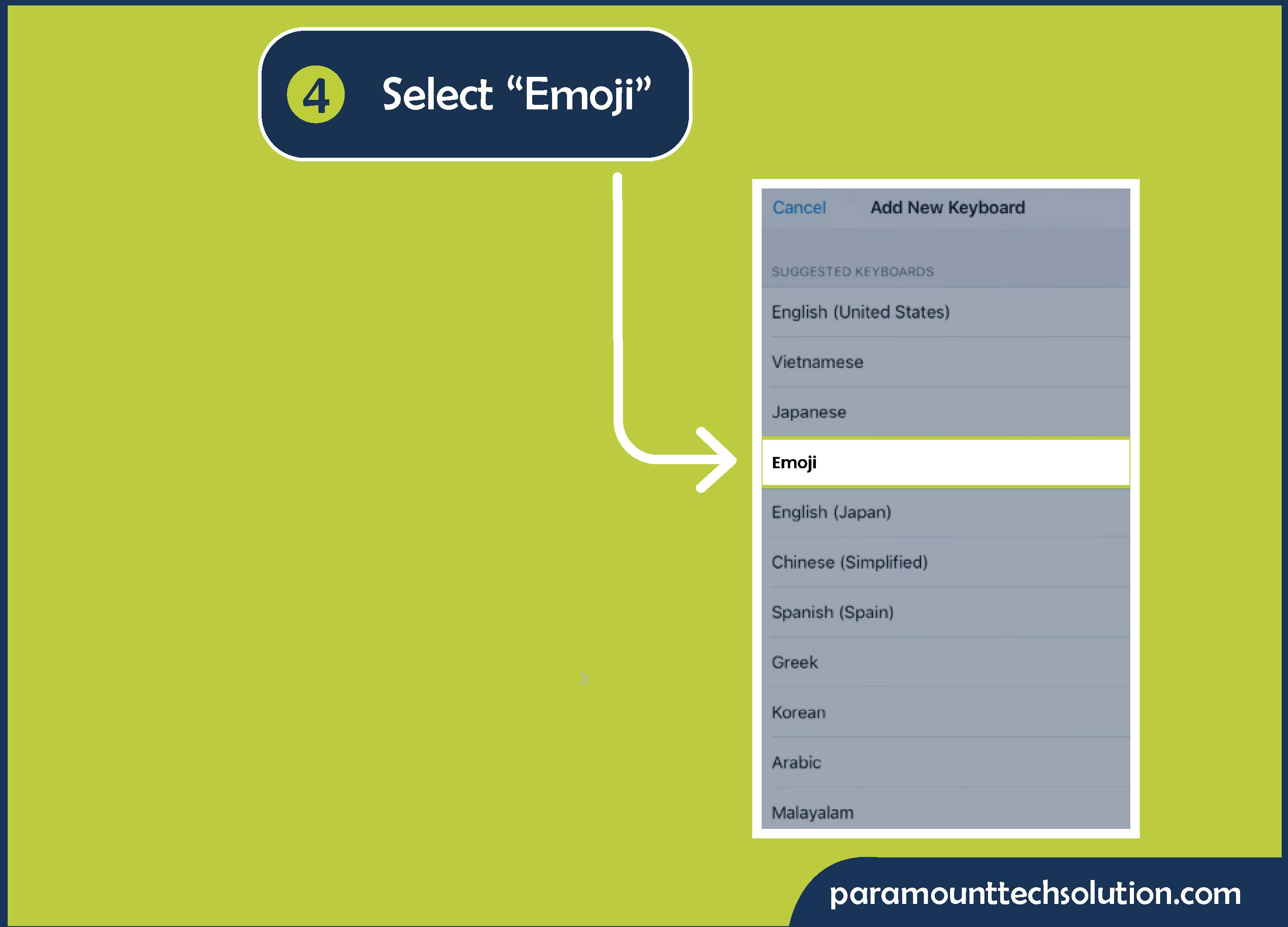 Select “Emoji