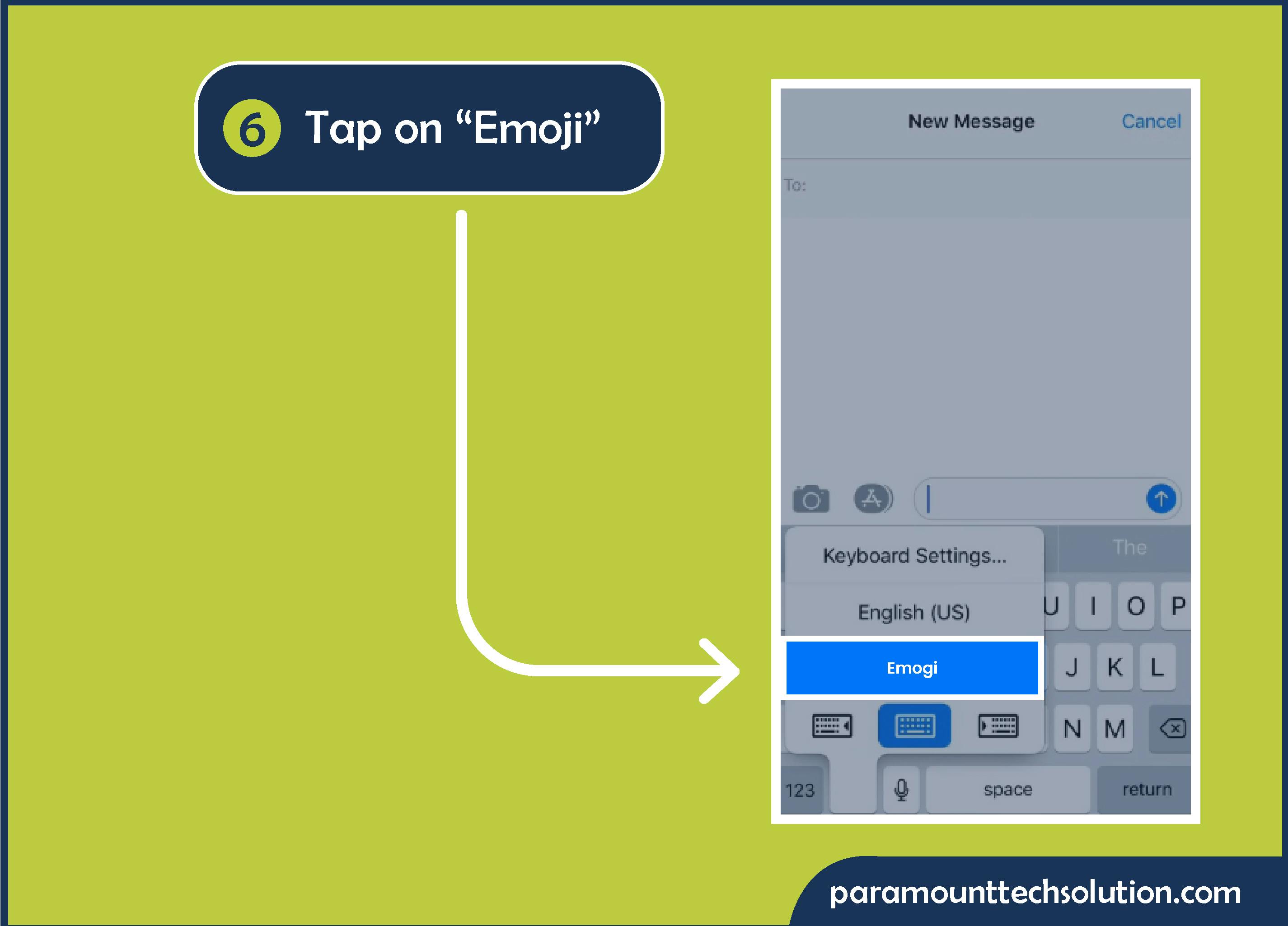 Step 6: Tap on “Emoji”