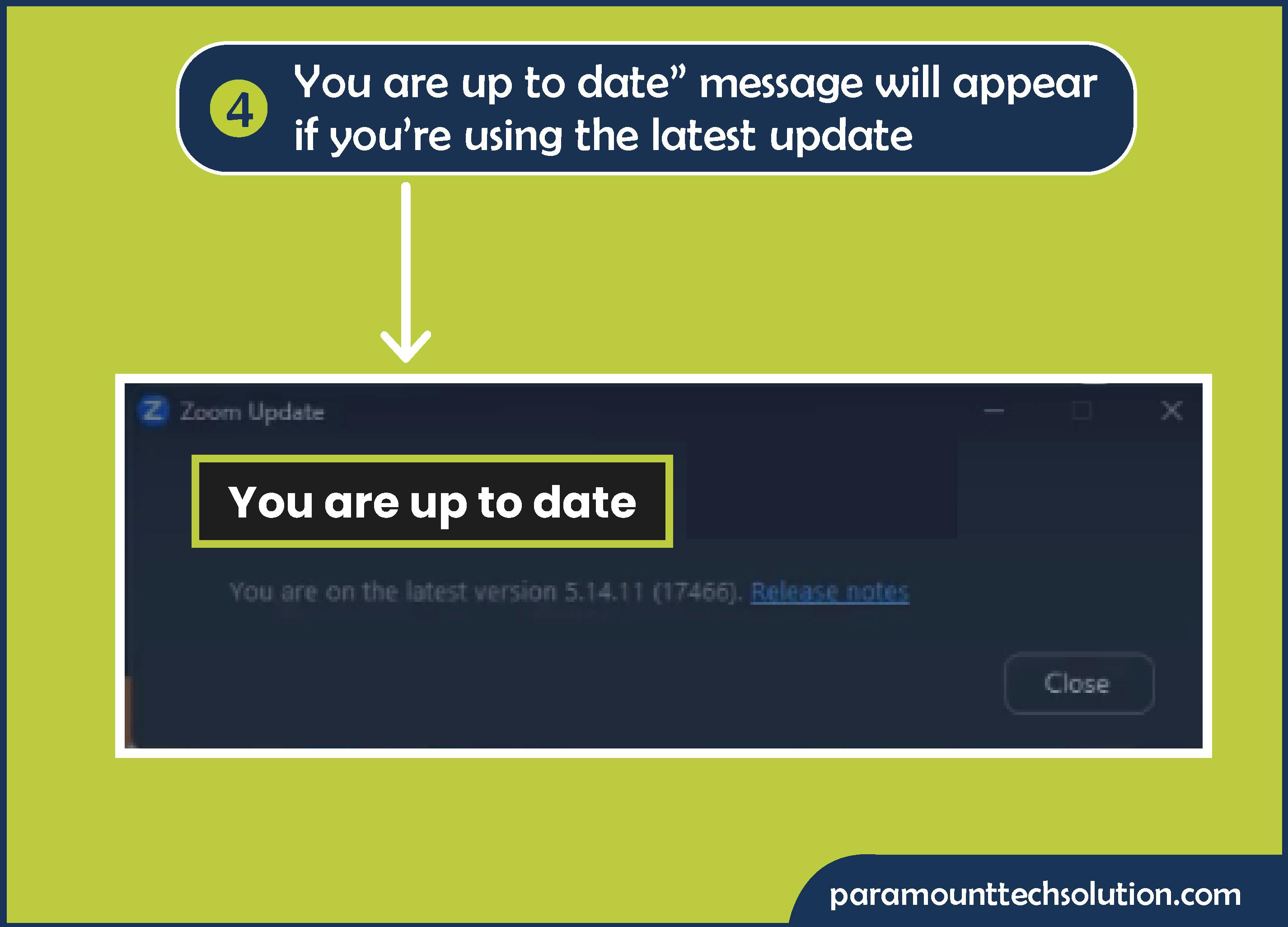 Step 4: A “You are up to date” message will appear if you’re using the latest update