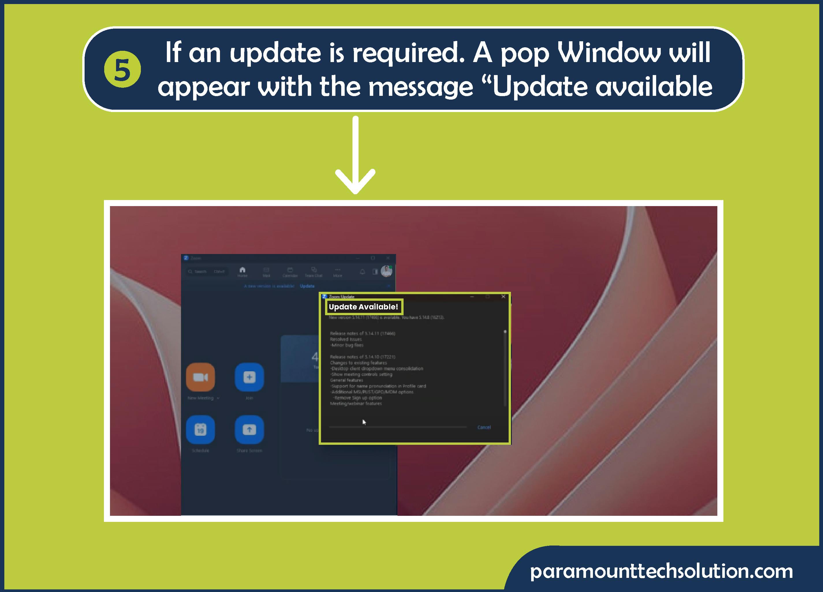 error claiming Zoom meeting id not valid Step 5: If an update is required. A pop Window will appear with the message “Update available”