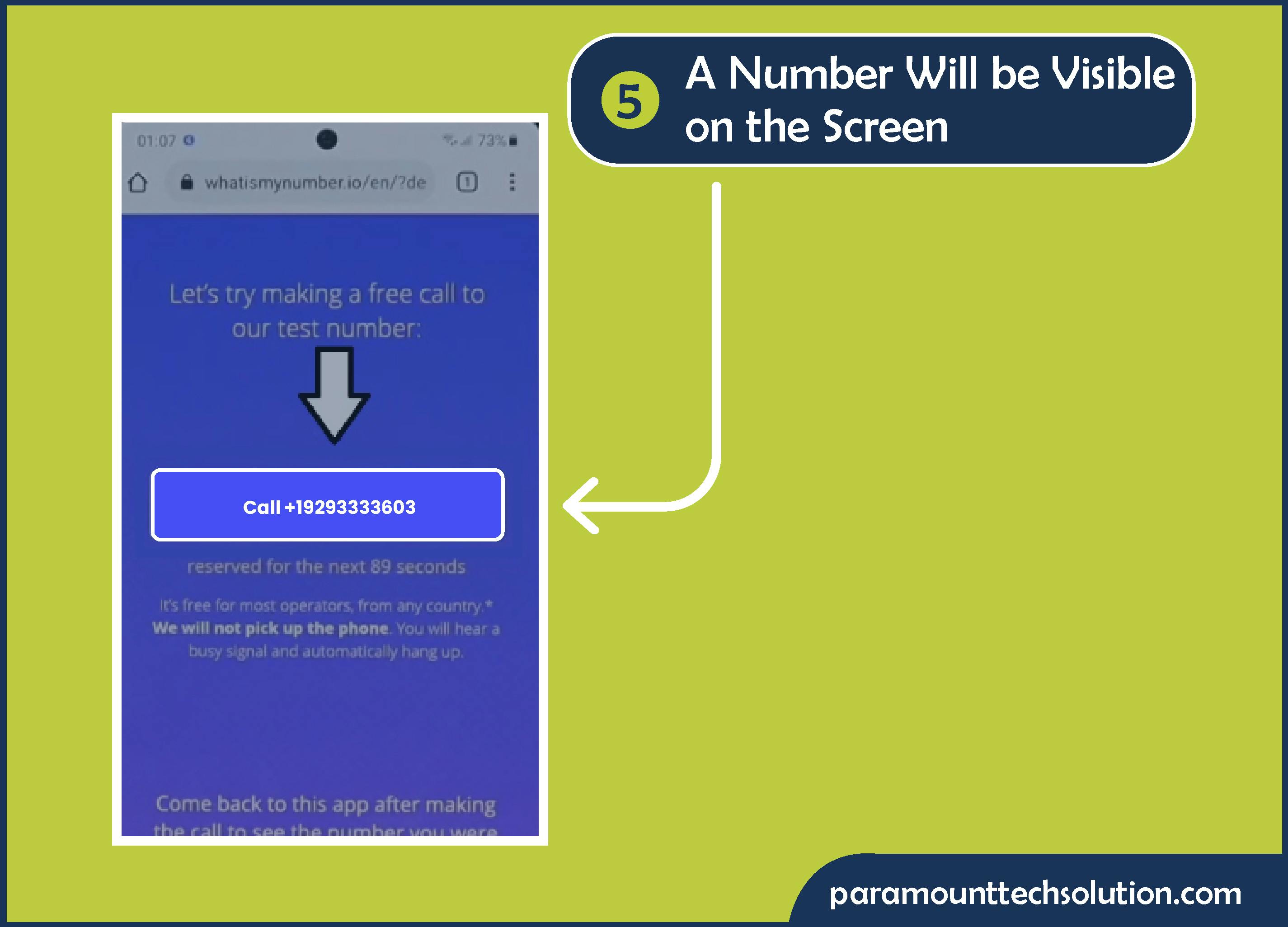 Step 5: A number will be visible on the screen