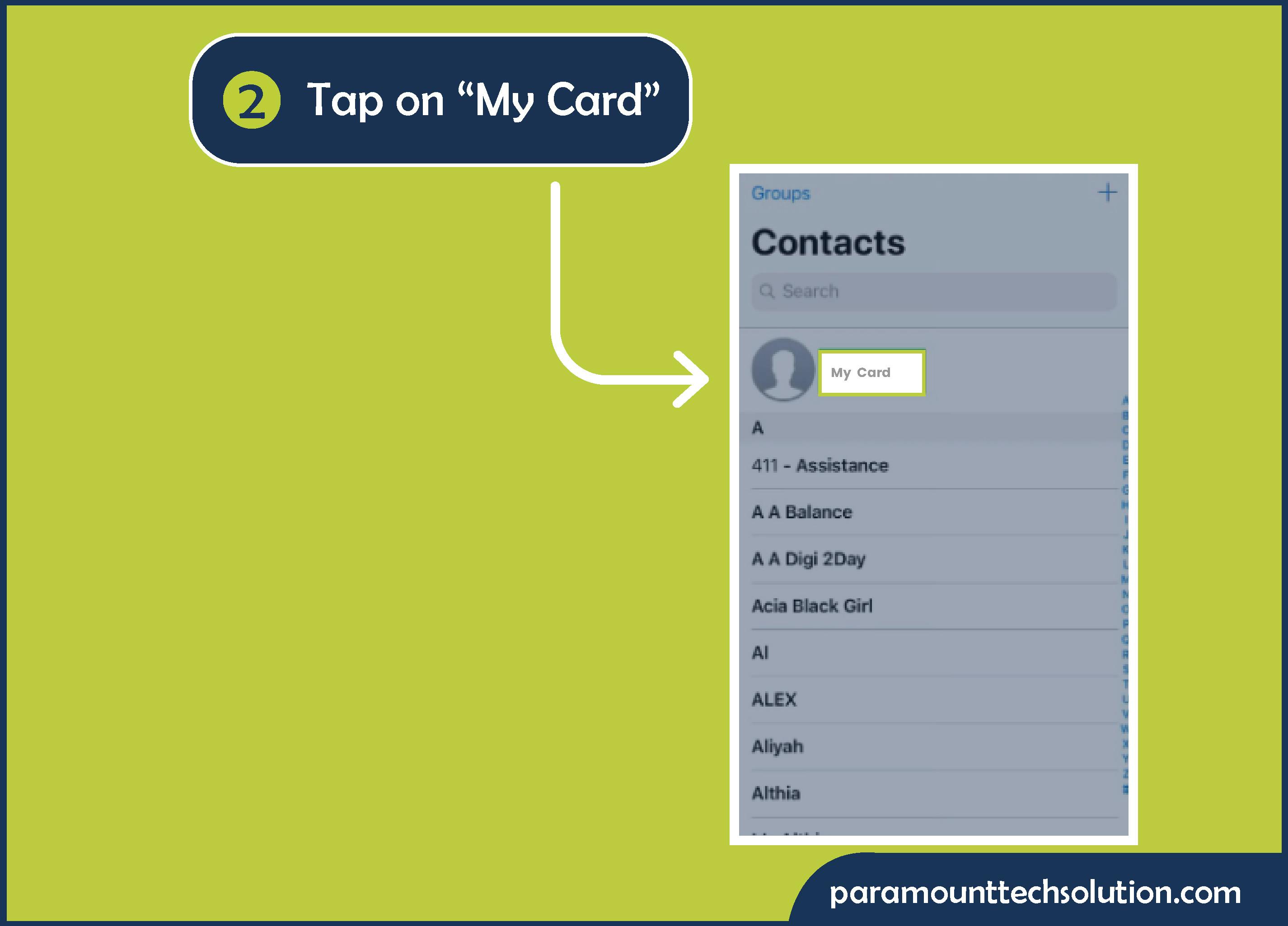 Step 2: Tap on “My Card”