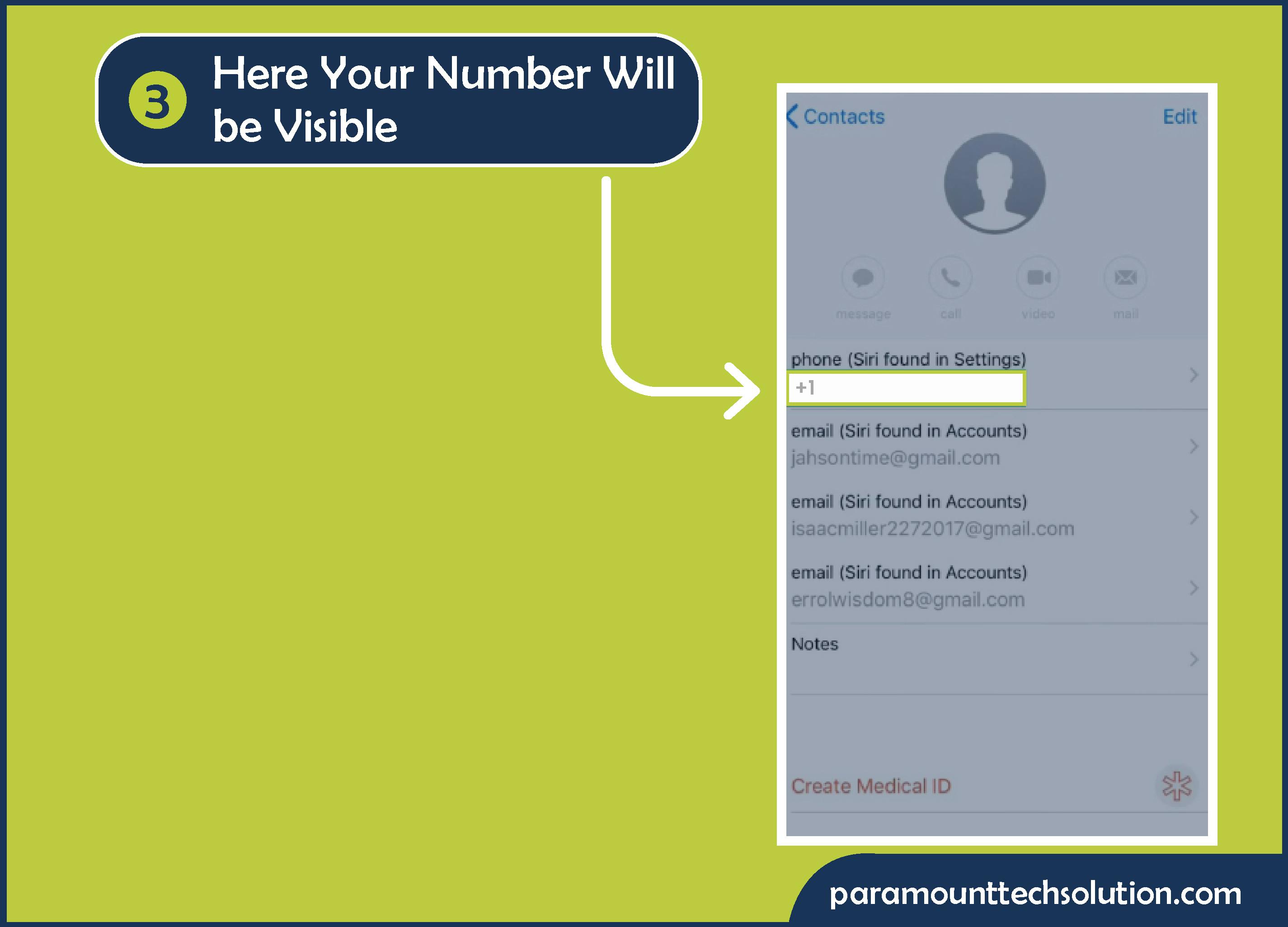 Step 3: Here your number will be visible