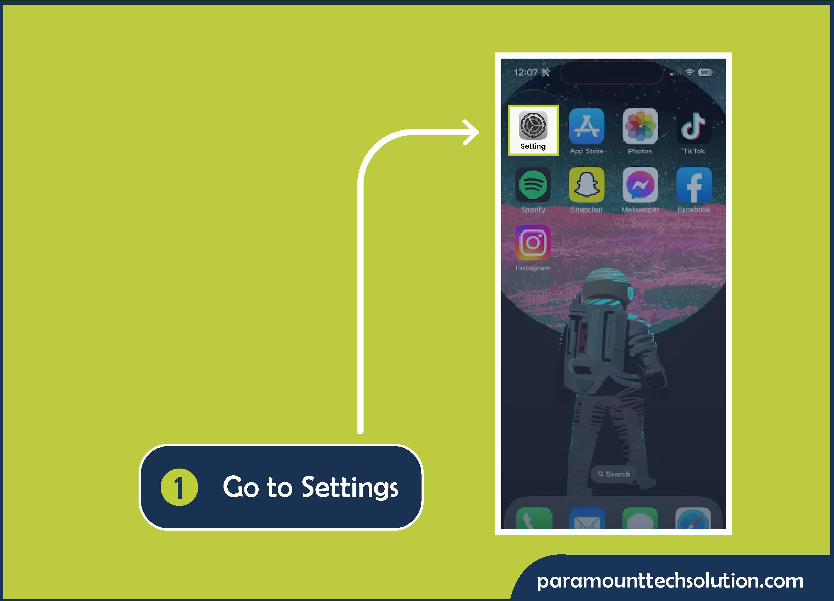 By checking settings updates of carrier iPhone stuck in SOS Step 1: Go to Settings