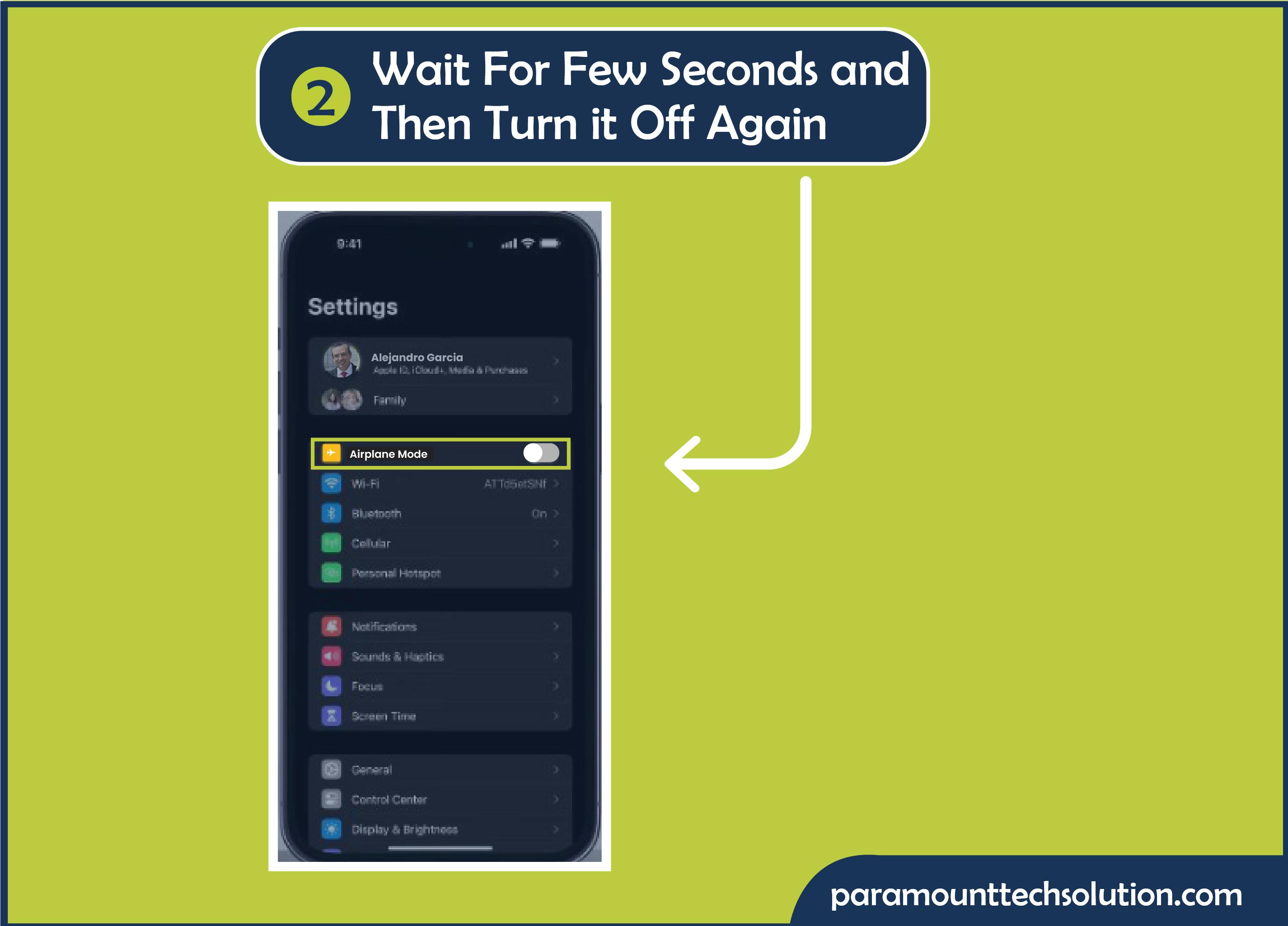 Step 2: Wait for a few seconds and then turn it off again