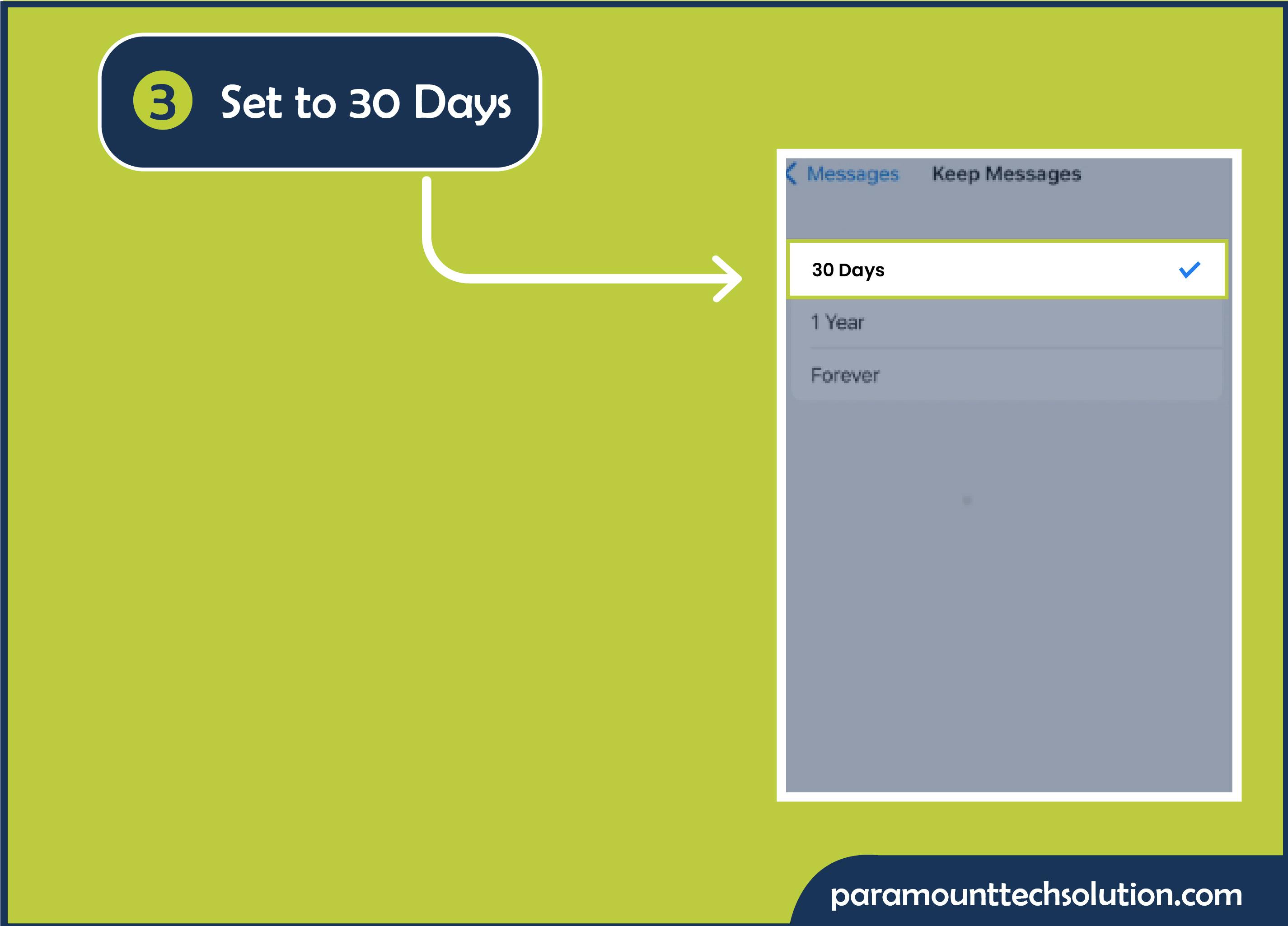 Step 3: Set to 30 days