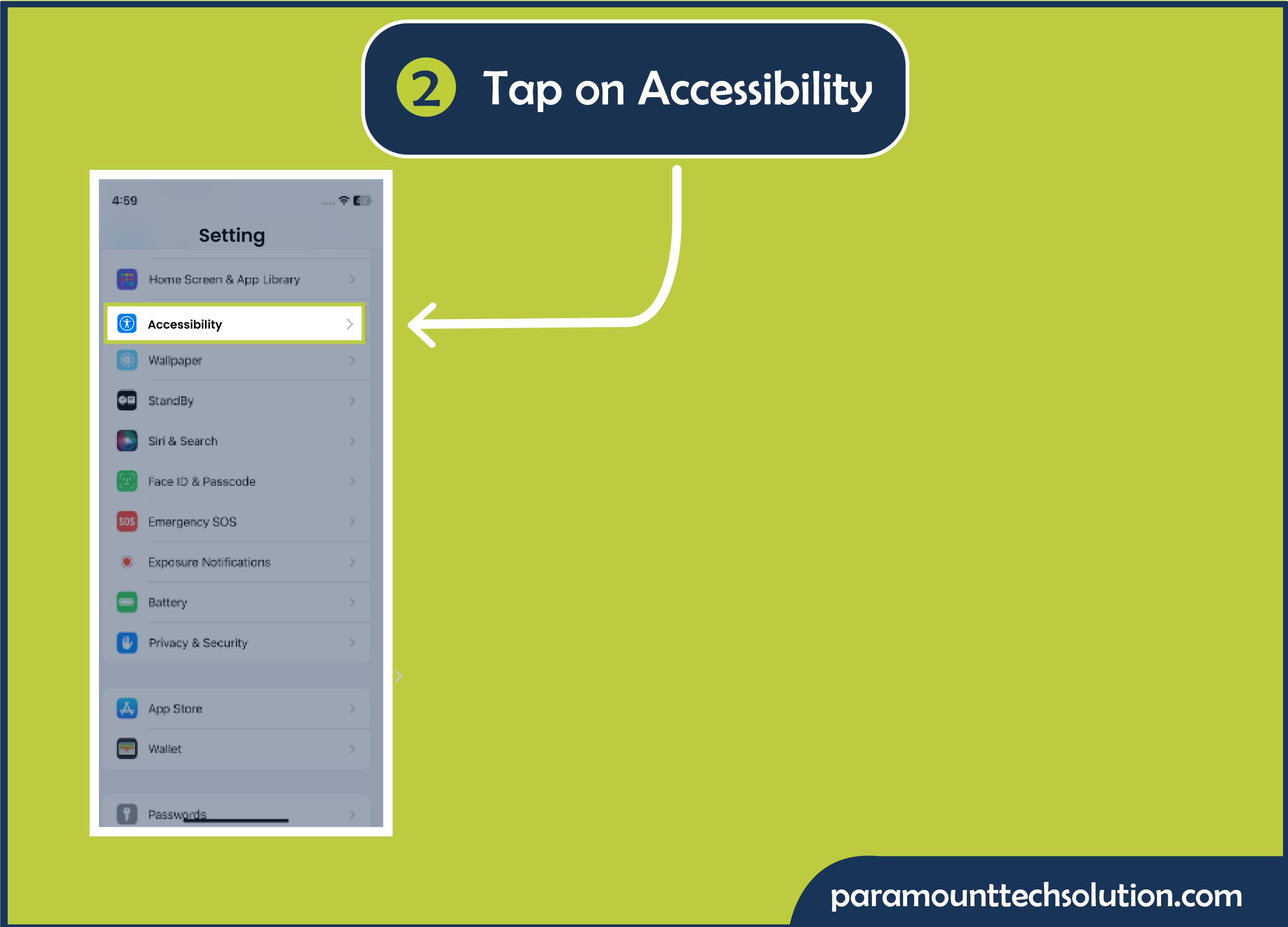 imessage not working tap on the accessibility for resolving glitches