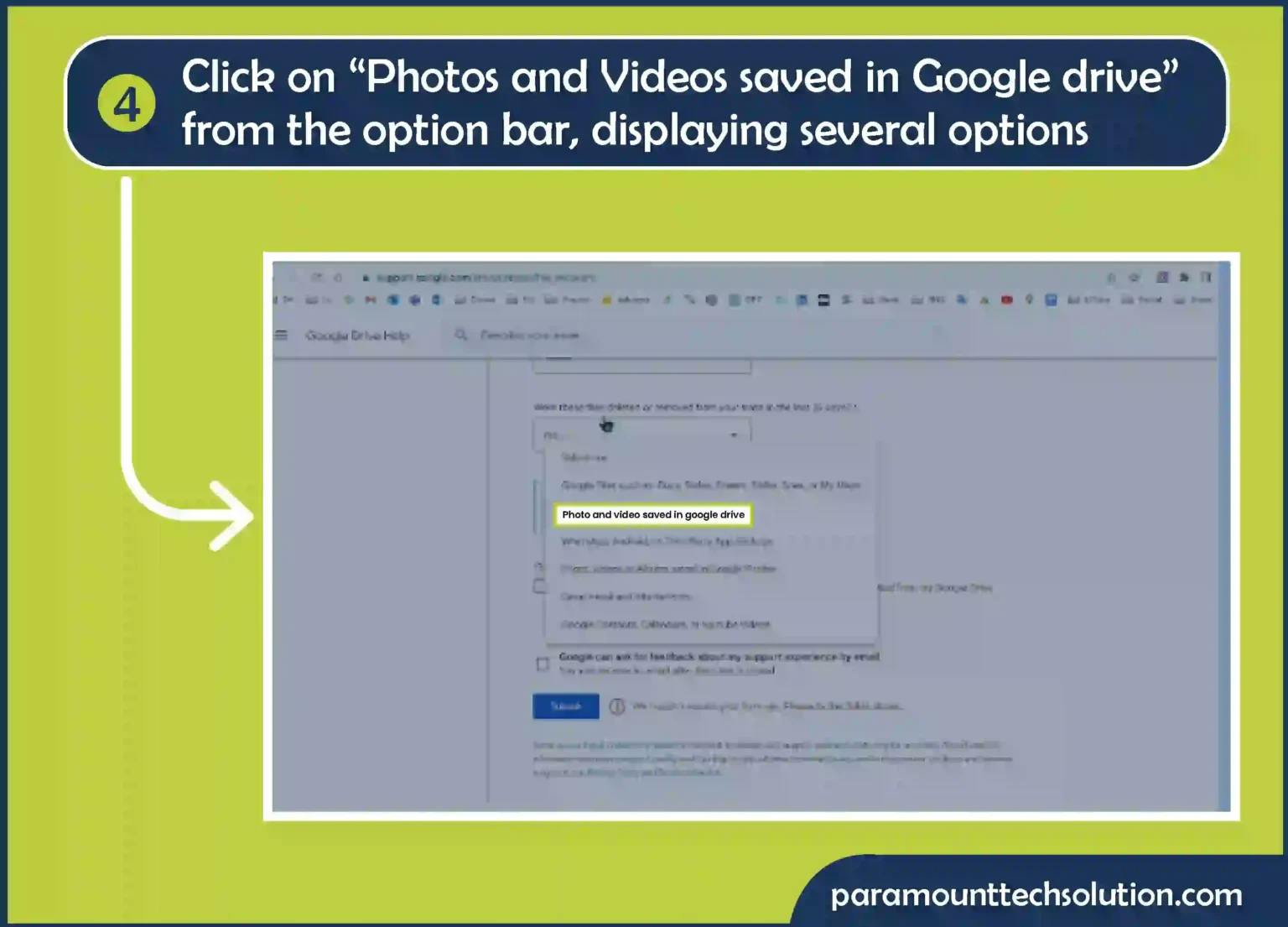 Step 4: Click on “Photos and Videos saved in Google Drive” 