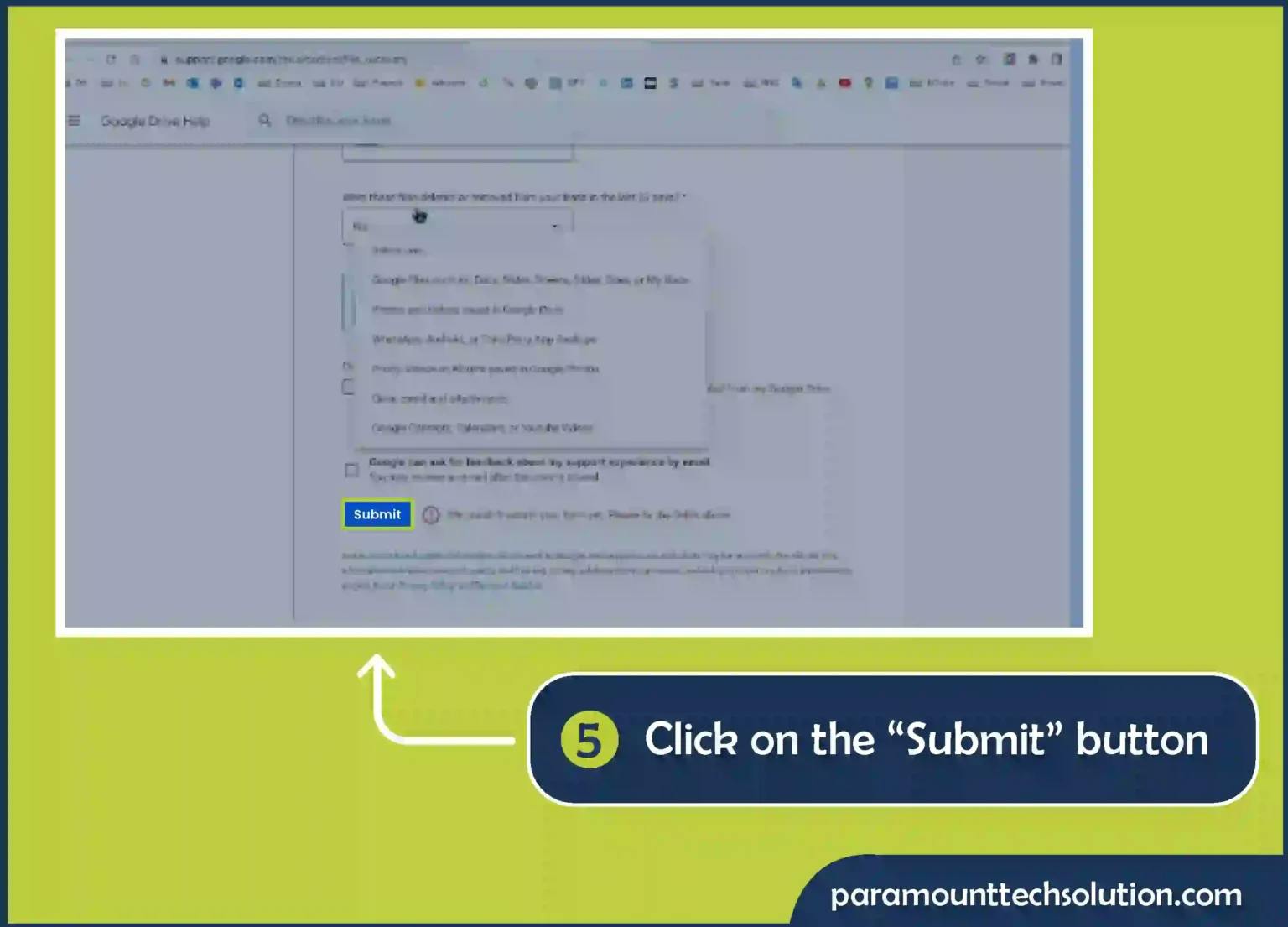 Step 5: Click on the “Submit” button to start restor the data