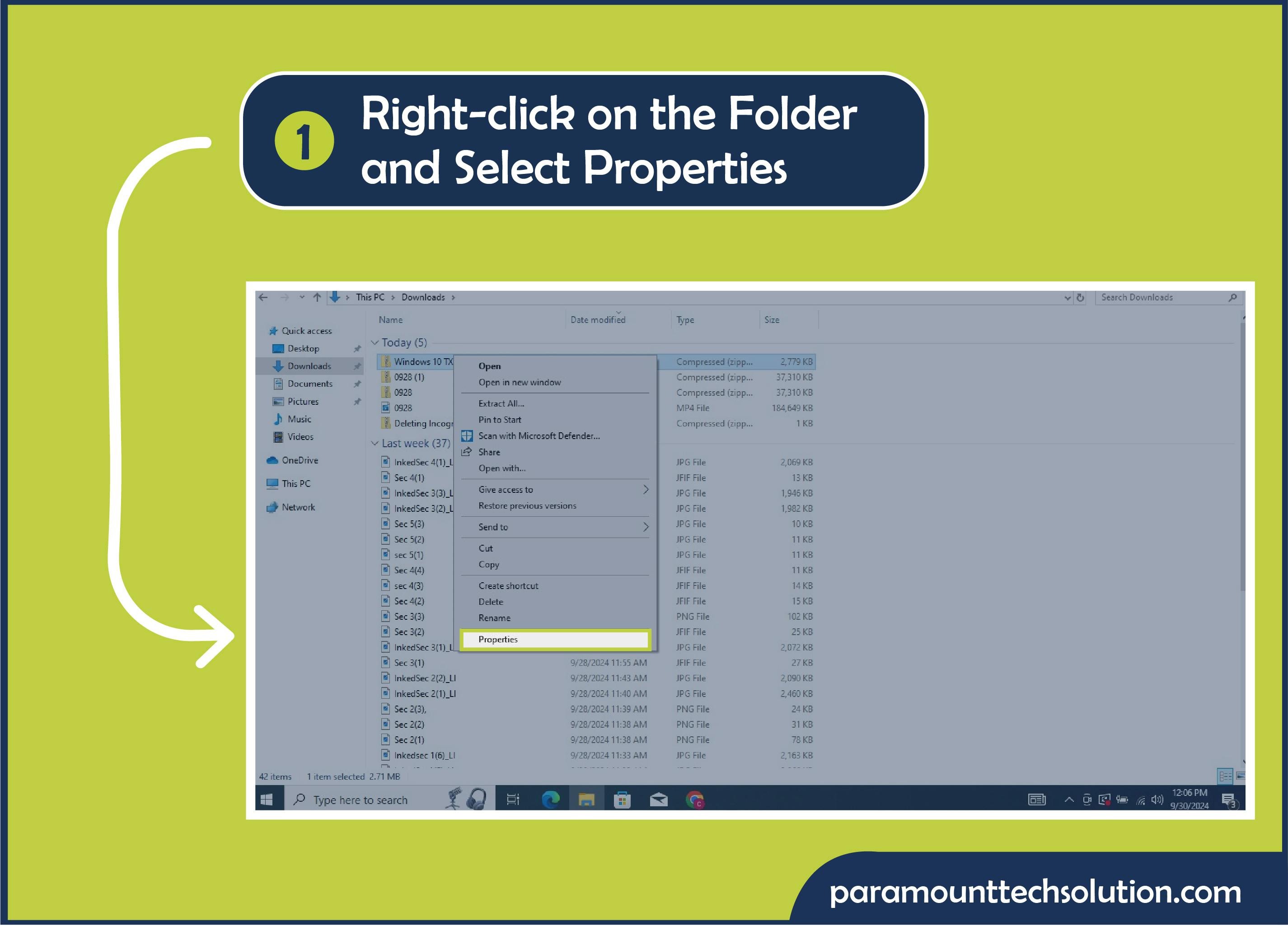 Step 1: To access the folder