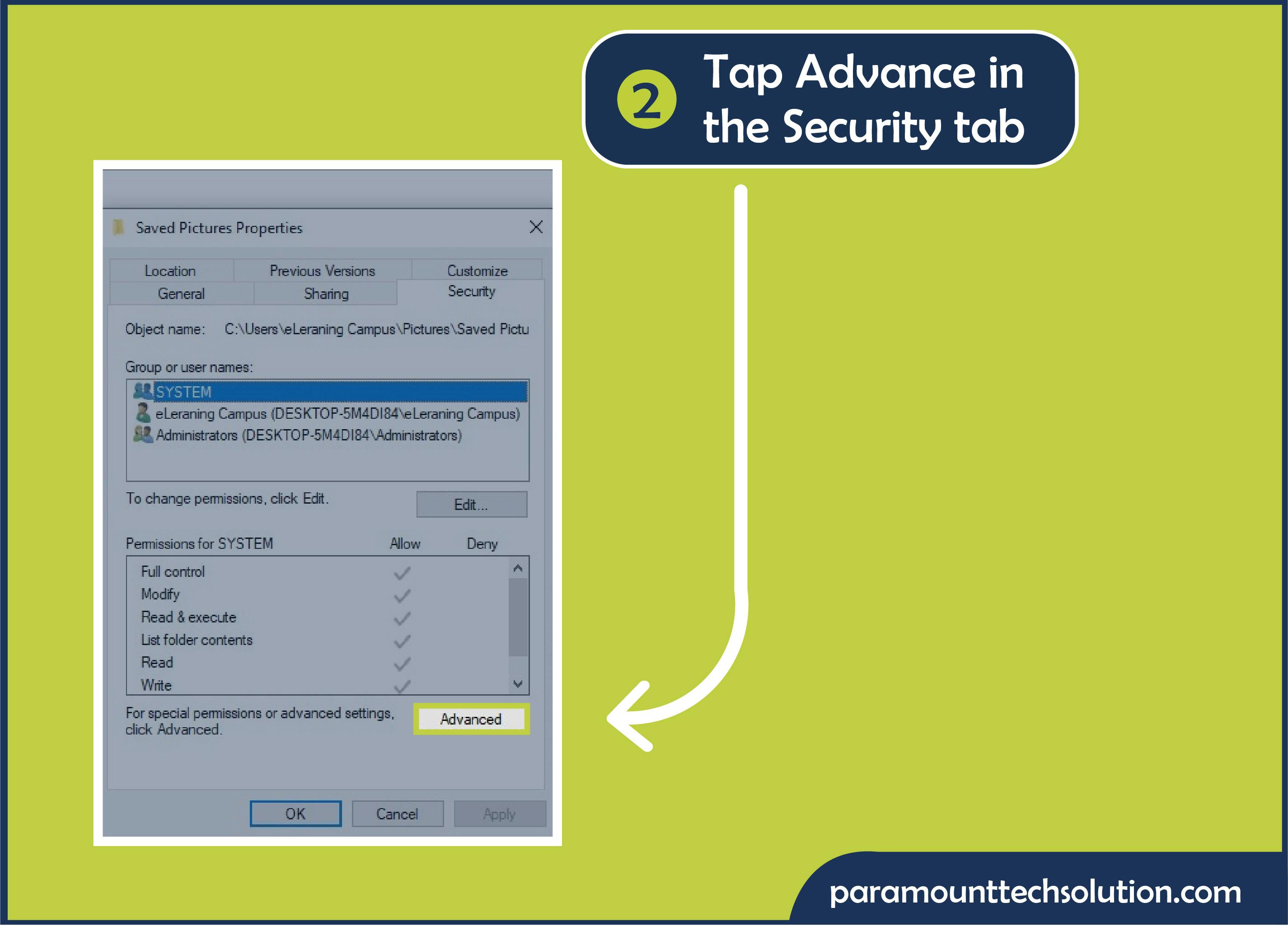 If you have system errors like &quot;Windows insider error code 07fffffff or 0 errors, Step 2: In the Security tab, tap Advanced