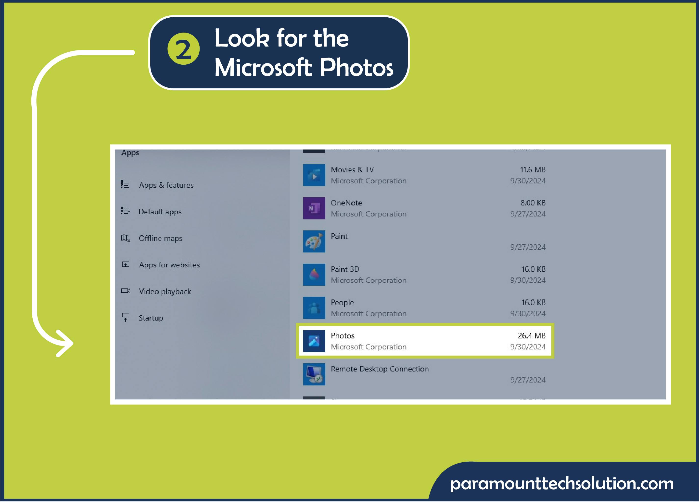 resolve the “you do not have permission to access this app” error system! follow the step 2: Look for the Microsoft Photos