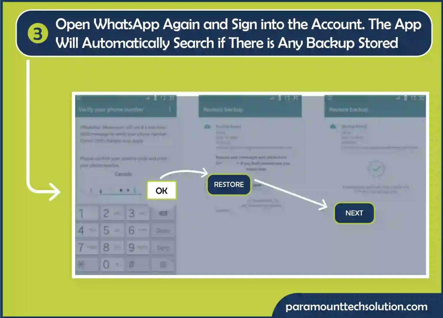 Open WhatsApp again and sign in to the accoun