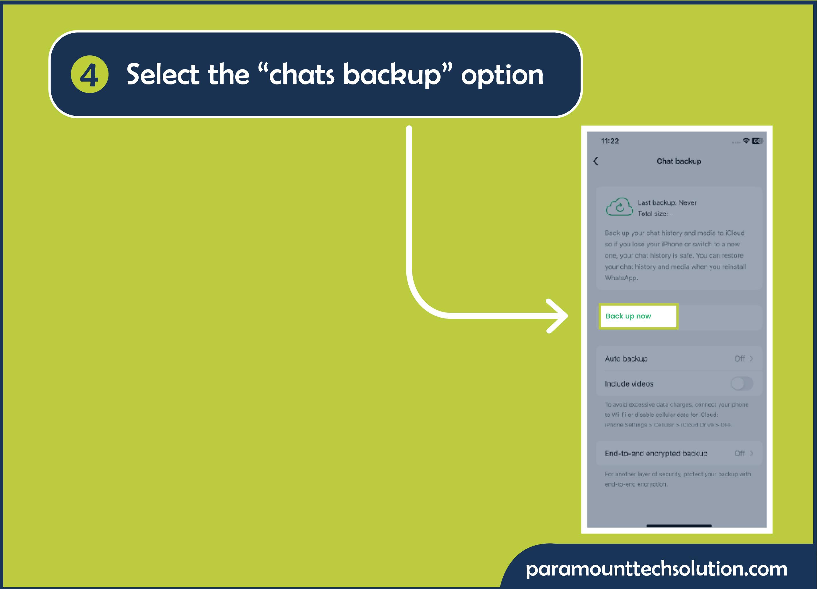 selcet chats backup option