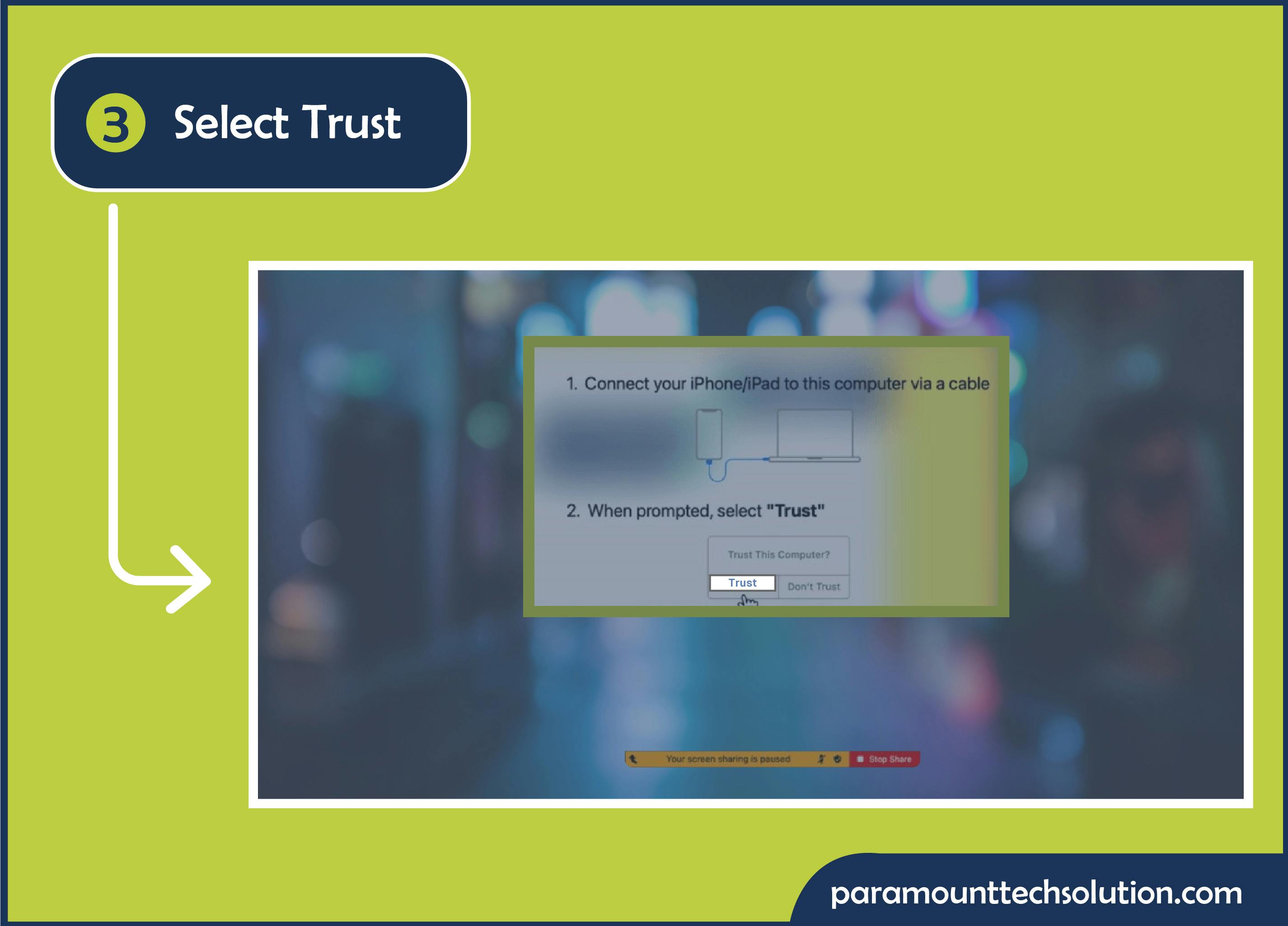 Select Trust You're sharing your screen!