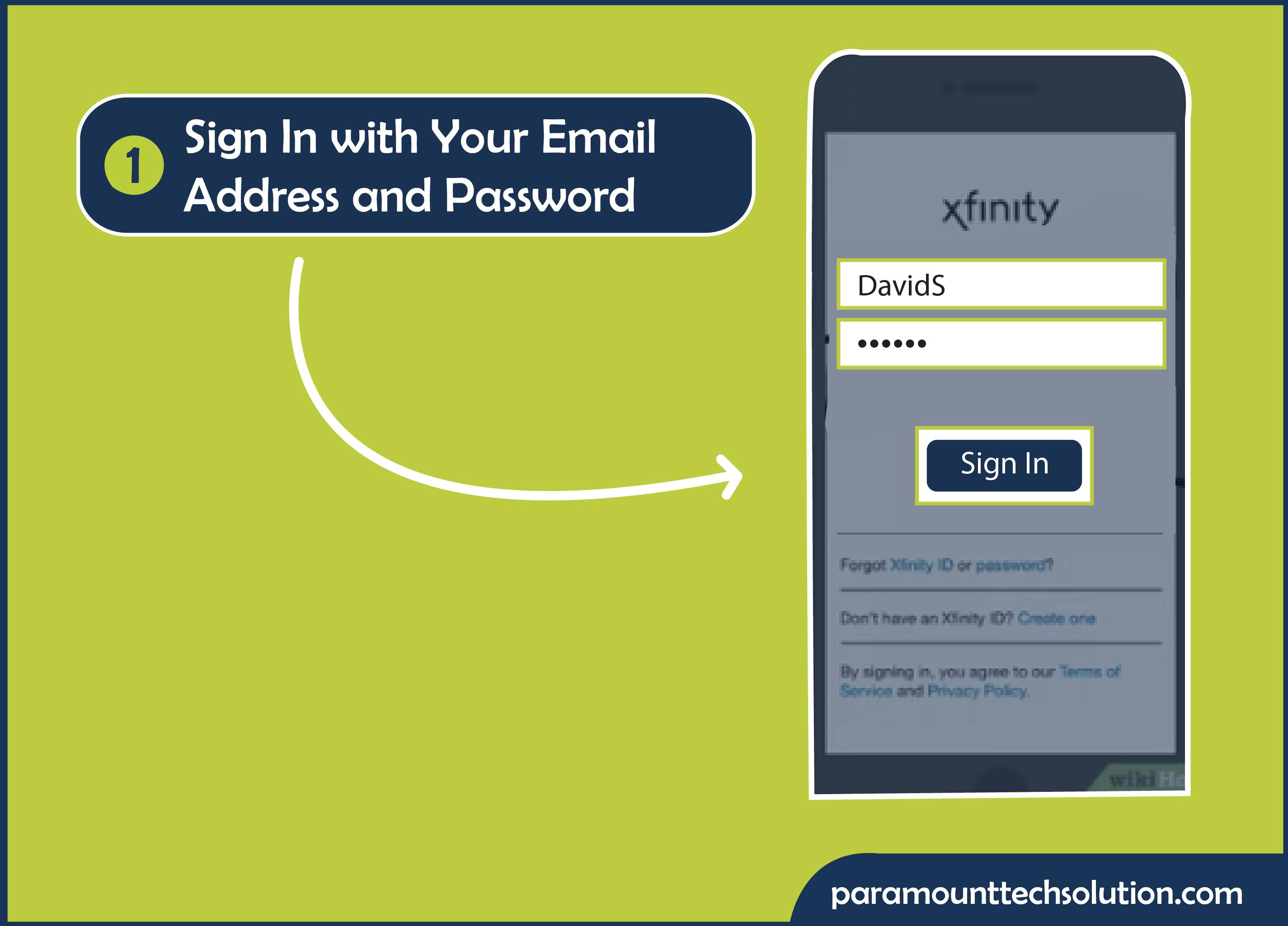 How to change xfinity wifi password? the Step 1 is enter your Email address or phone number to sign in your Account