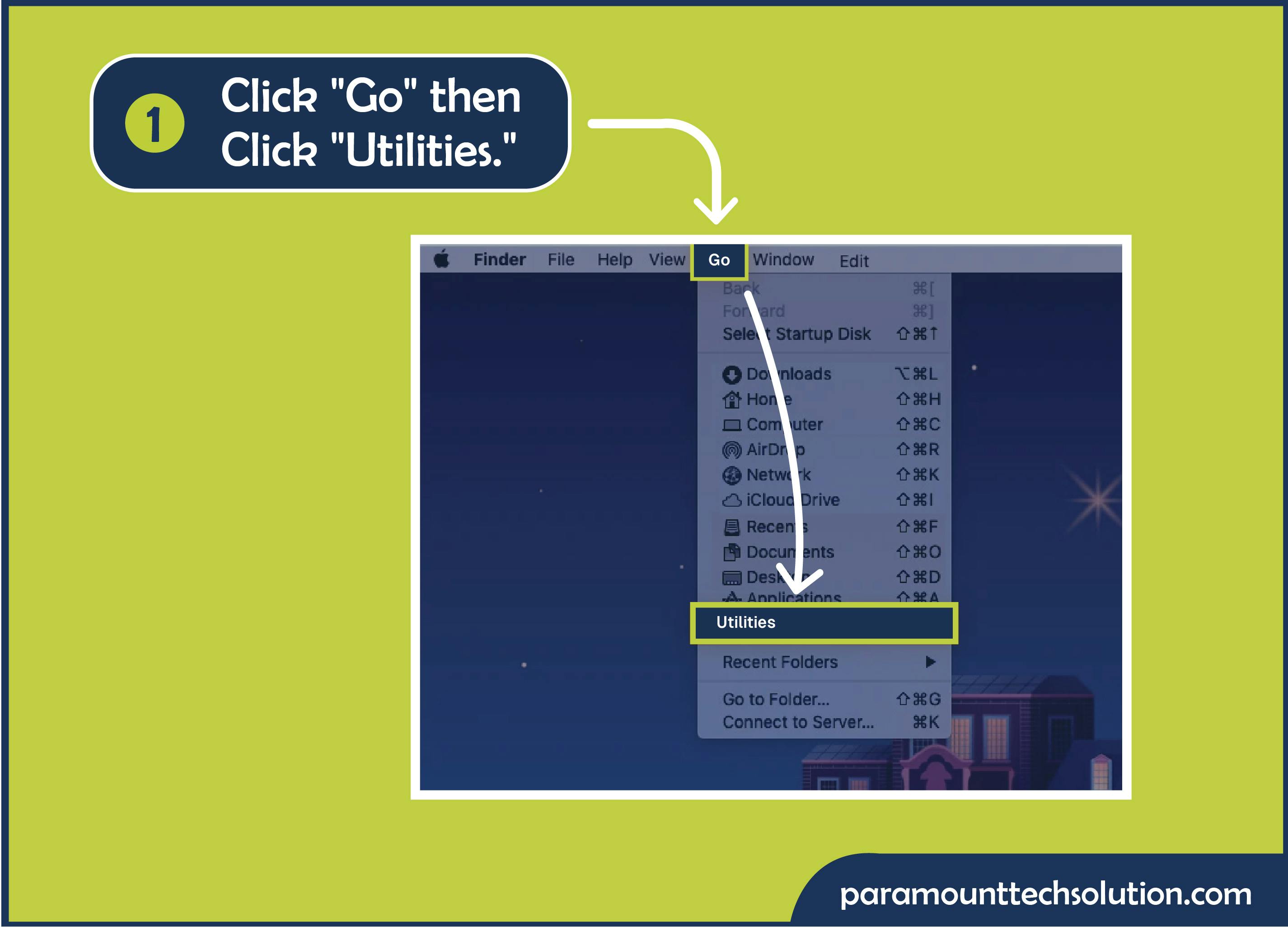 Step 1: To clear private browsing history on your incognito browser mac and click on “Go,”