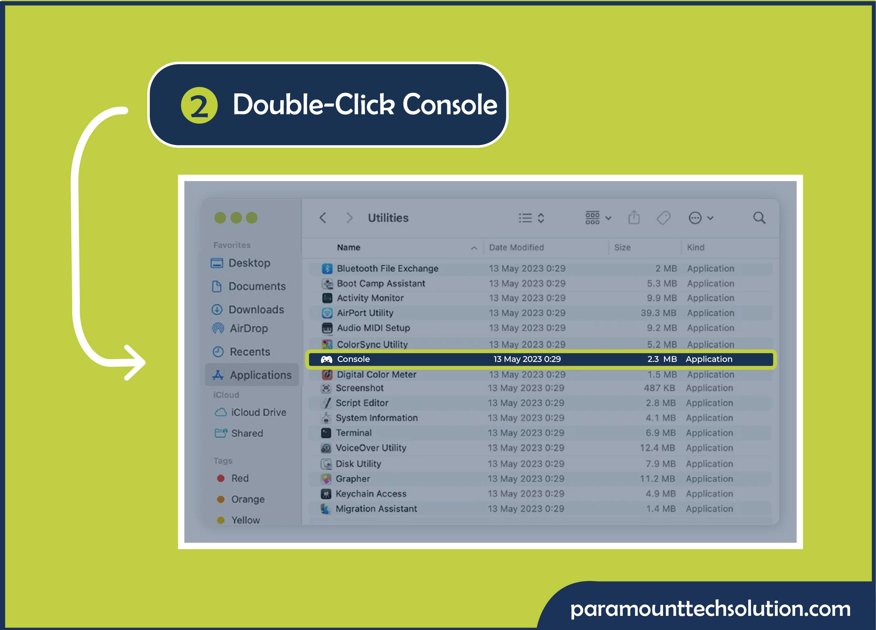 how to check history incognito next step is Double-click Console.