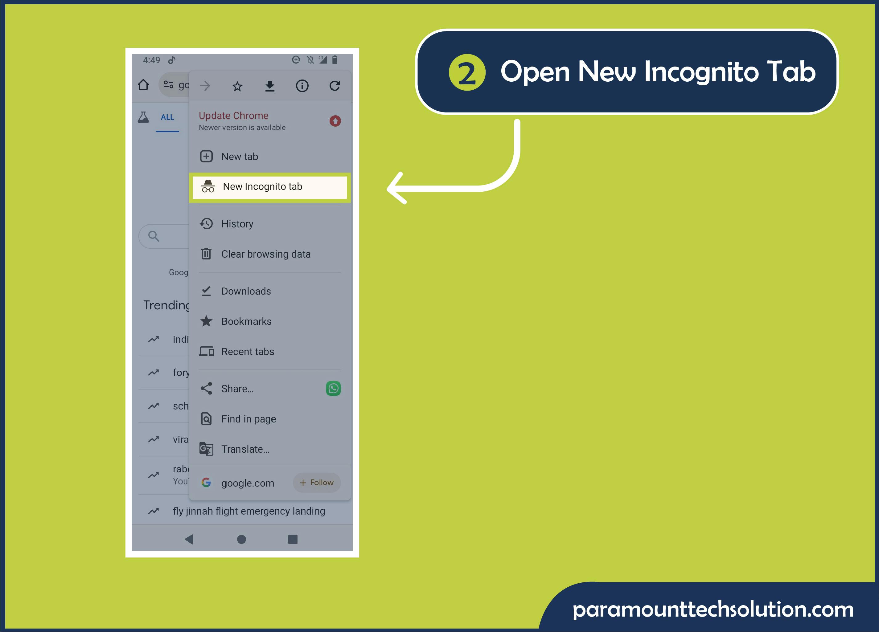 open New Incognito Tab