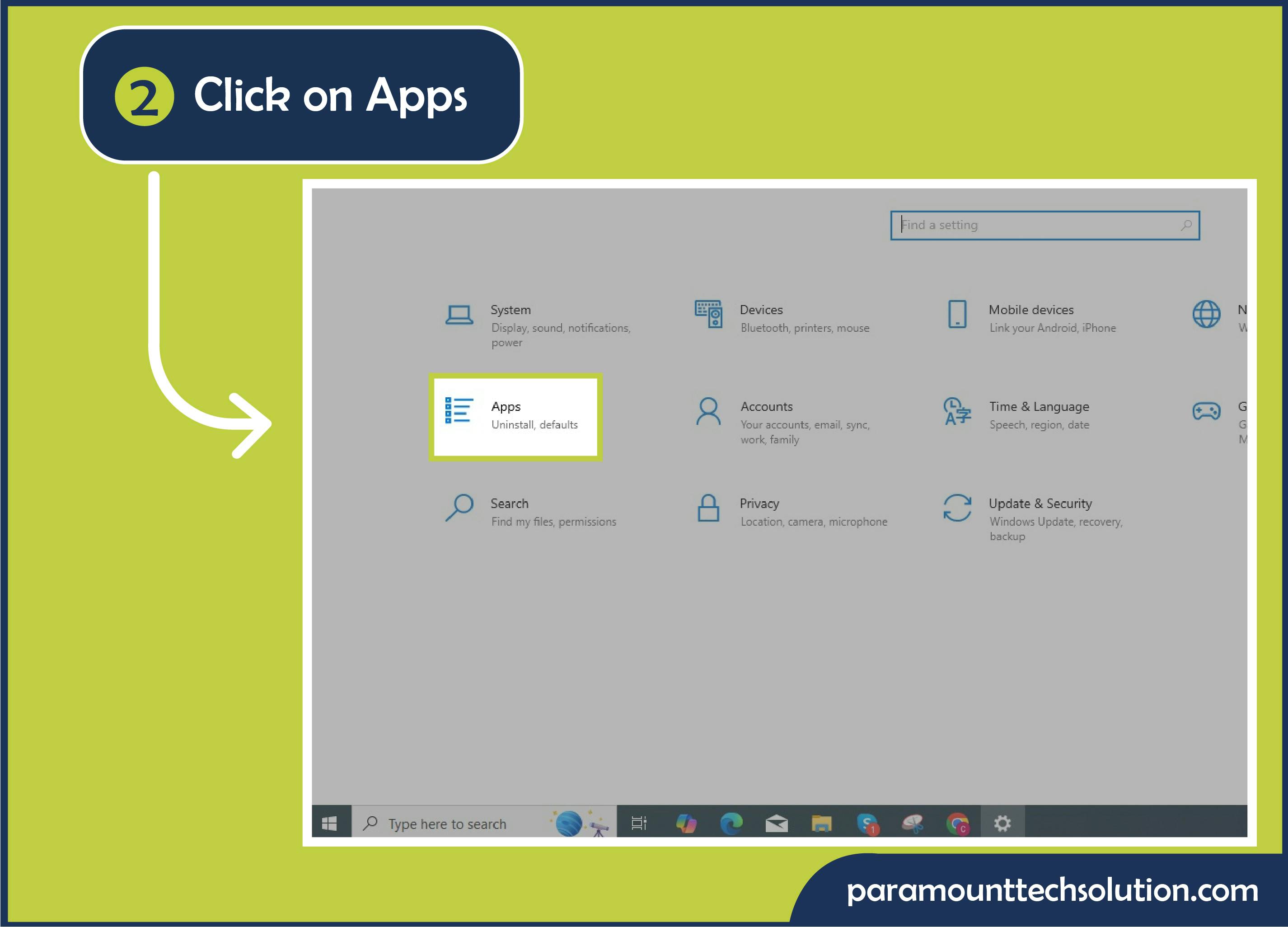 Step 2: Click on Apps
