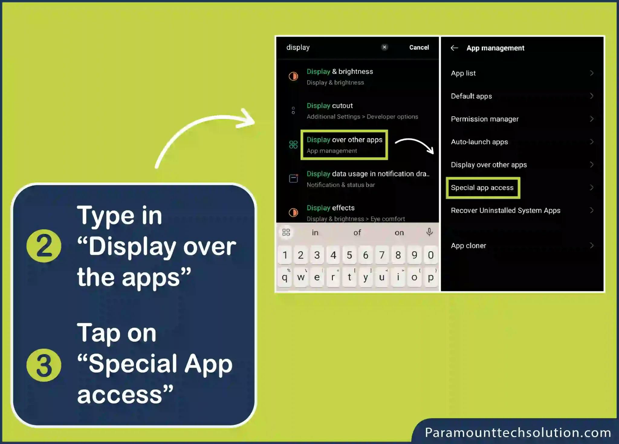 Go to the settings on the Chrome browse type the display apps"