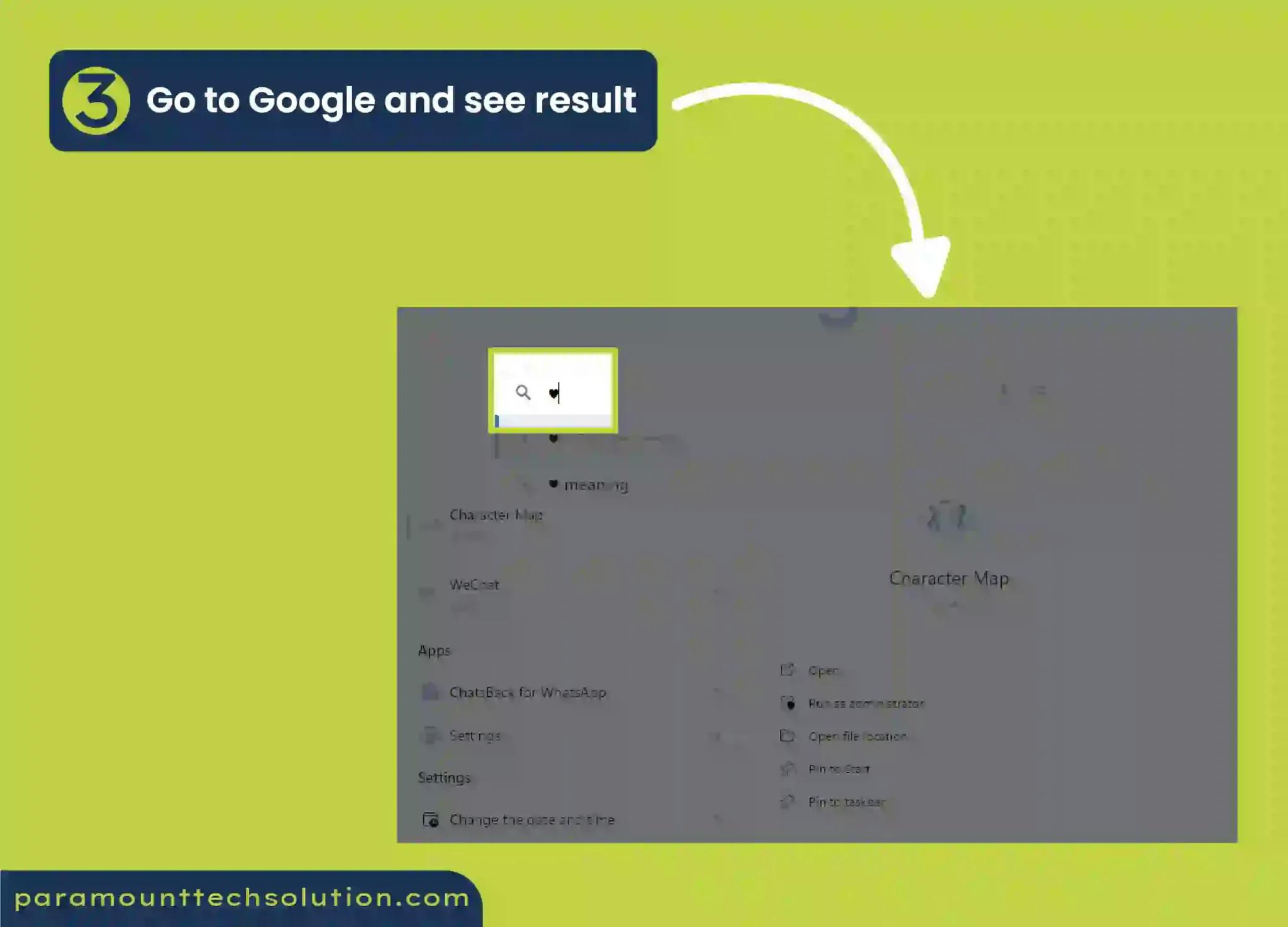 To insert the heart symbol