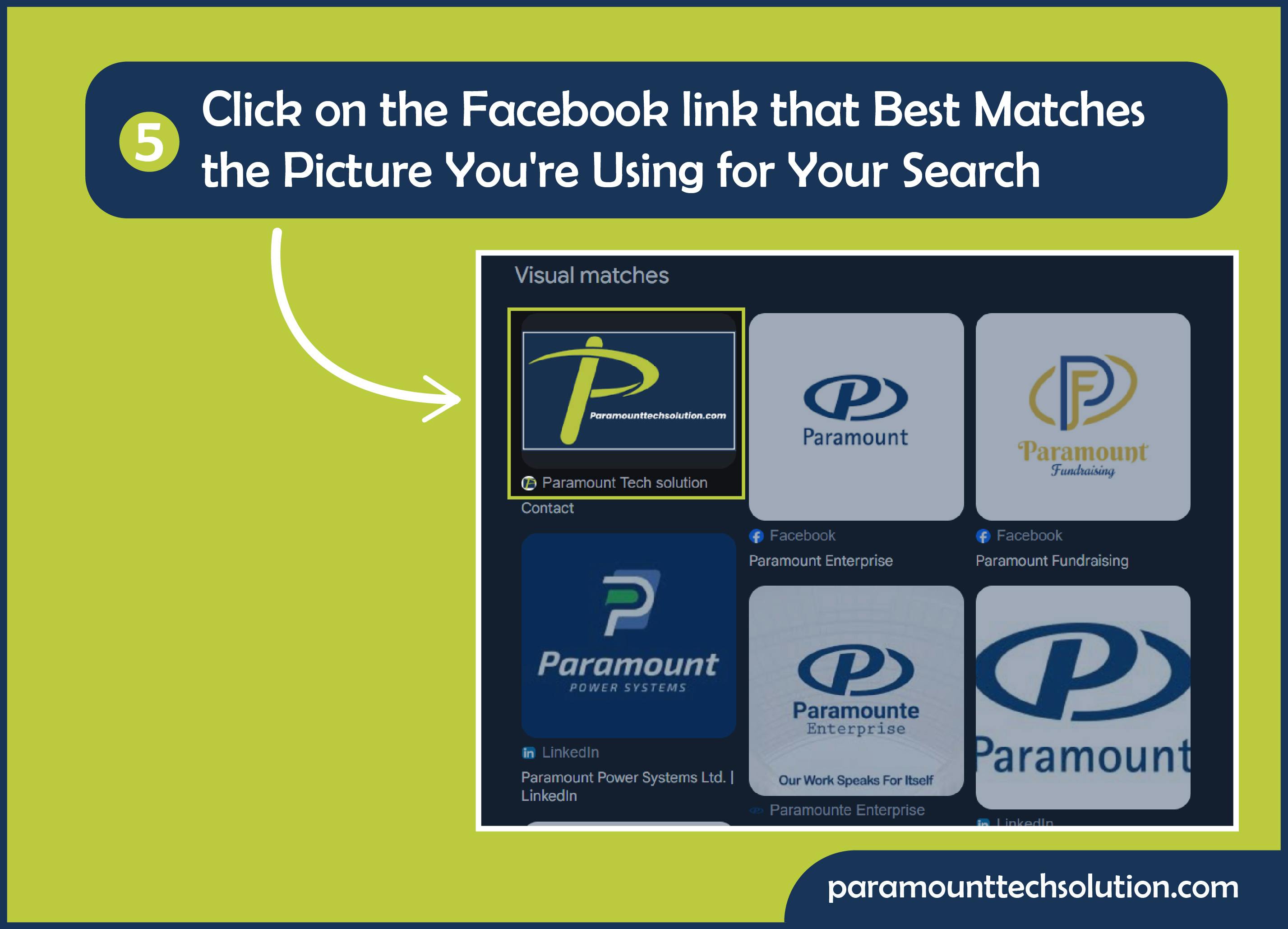 Click on the Facebook link that best matches the picture 