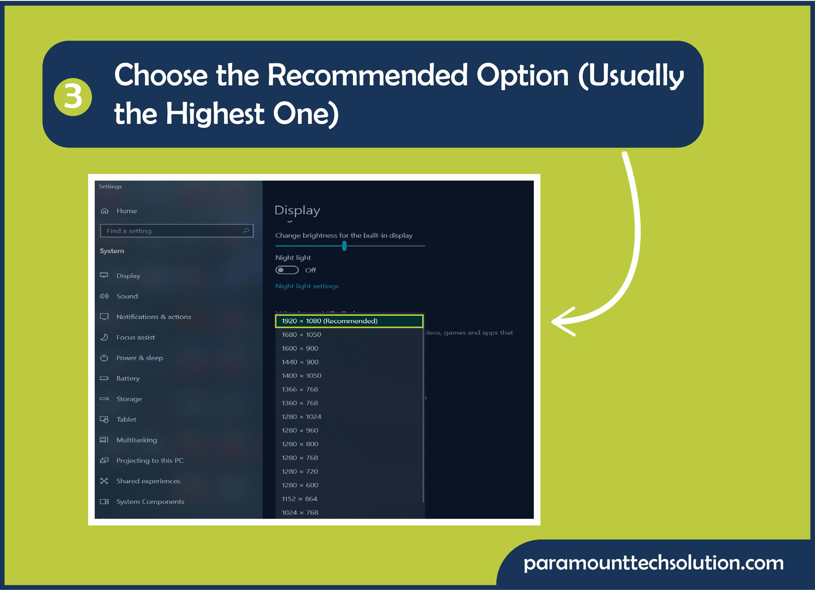 Choose the Recommended option