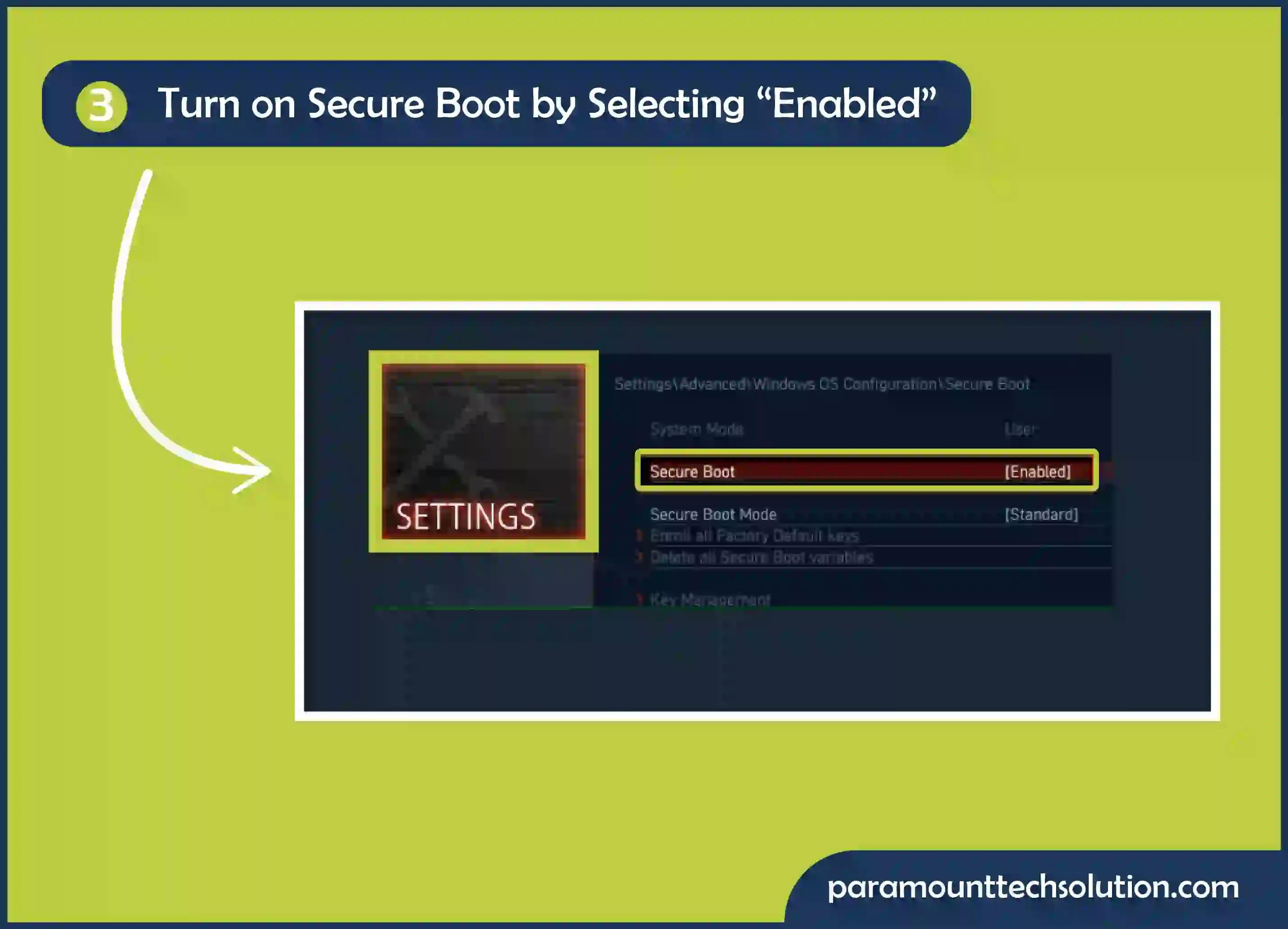 Turn on Secure Boot