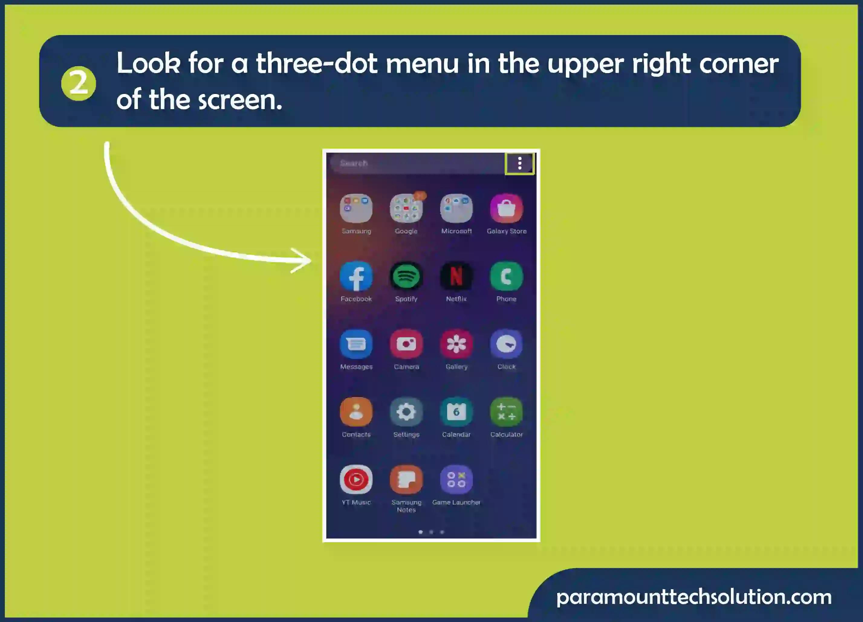 Locate  three-dot menu in the upper right corner