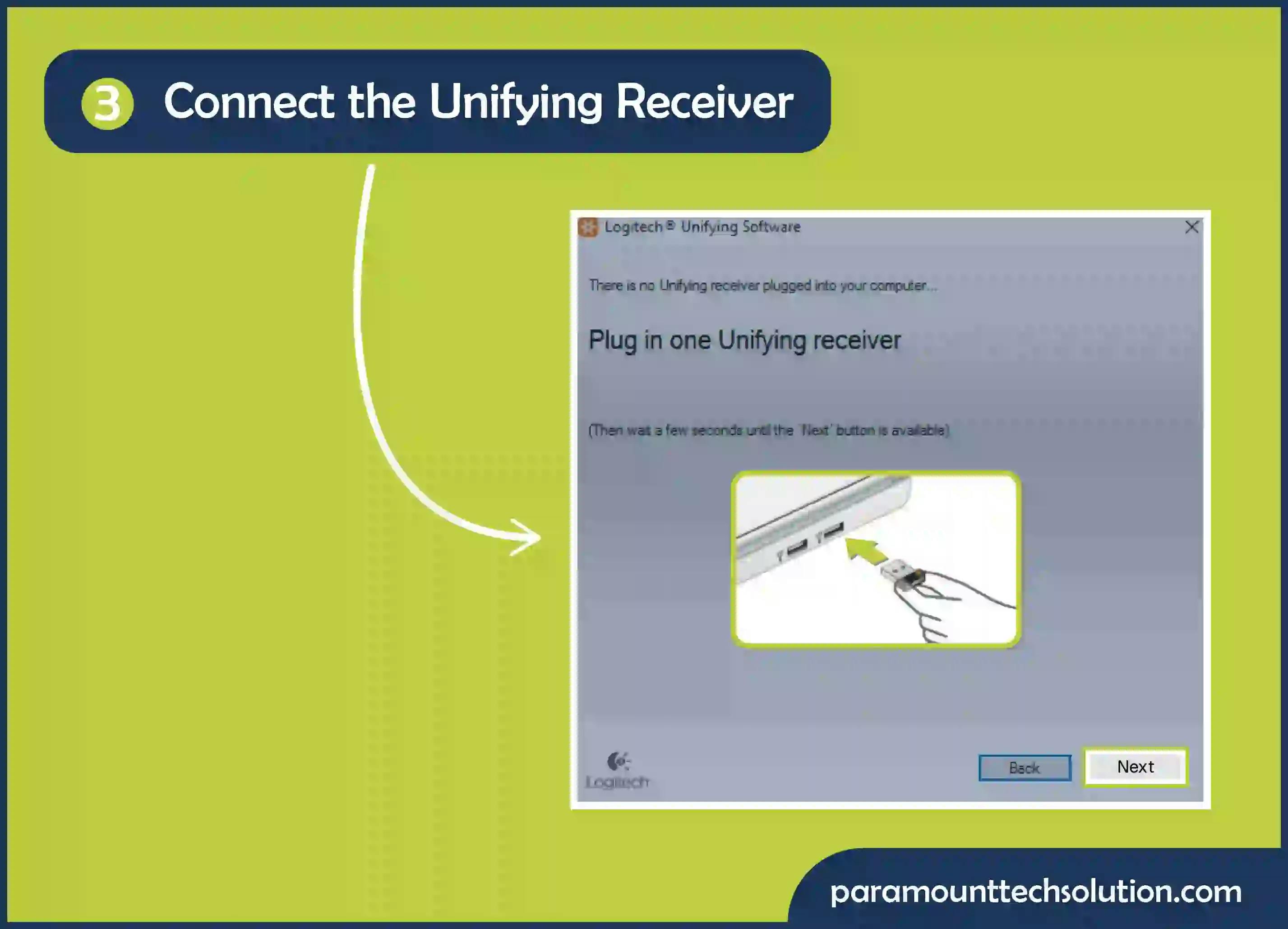 Carefully plug the USB dongle into the port 