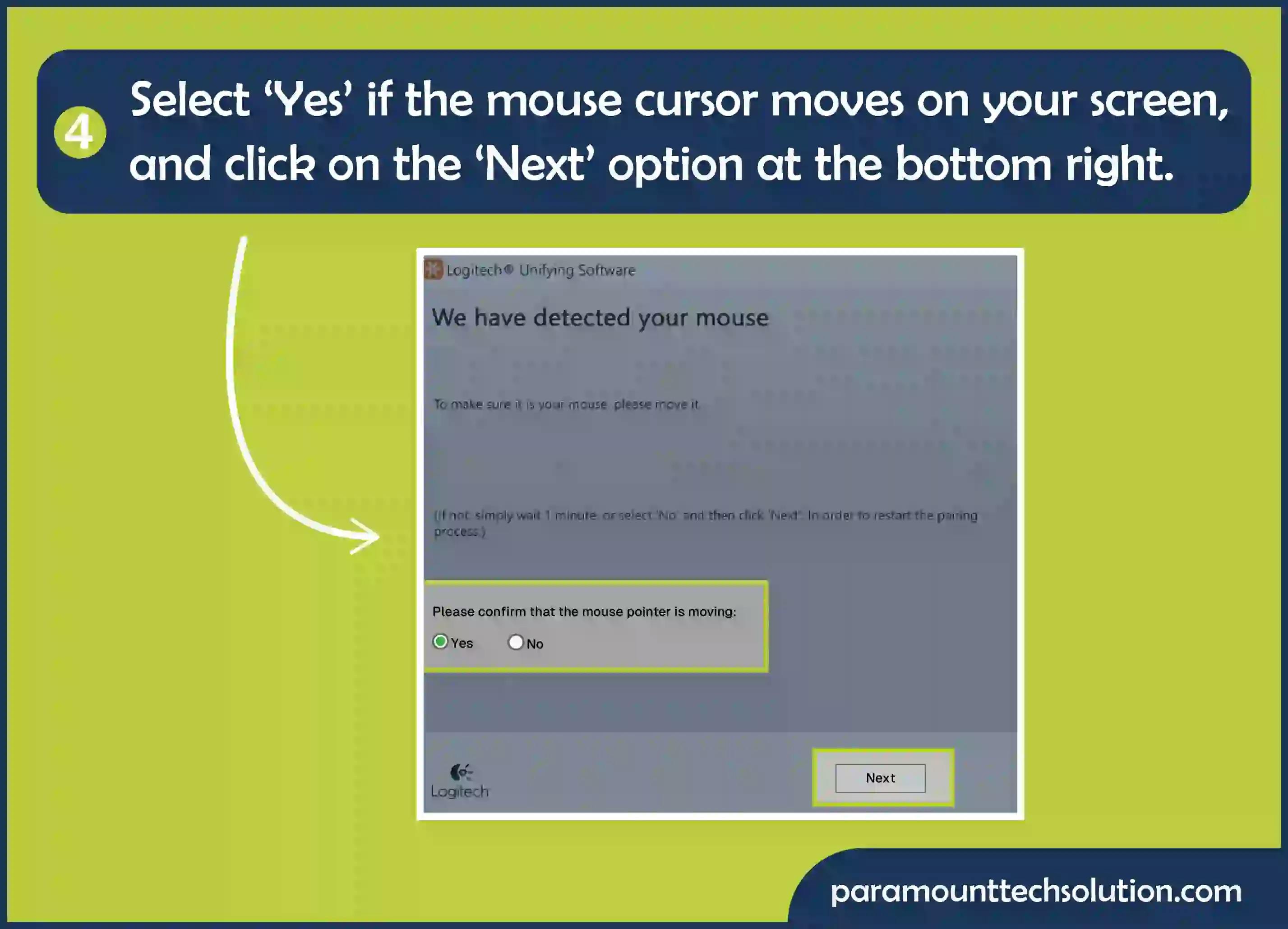 Select yes option when cursor moves