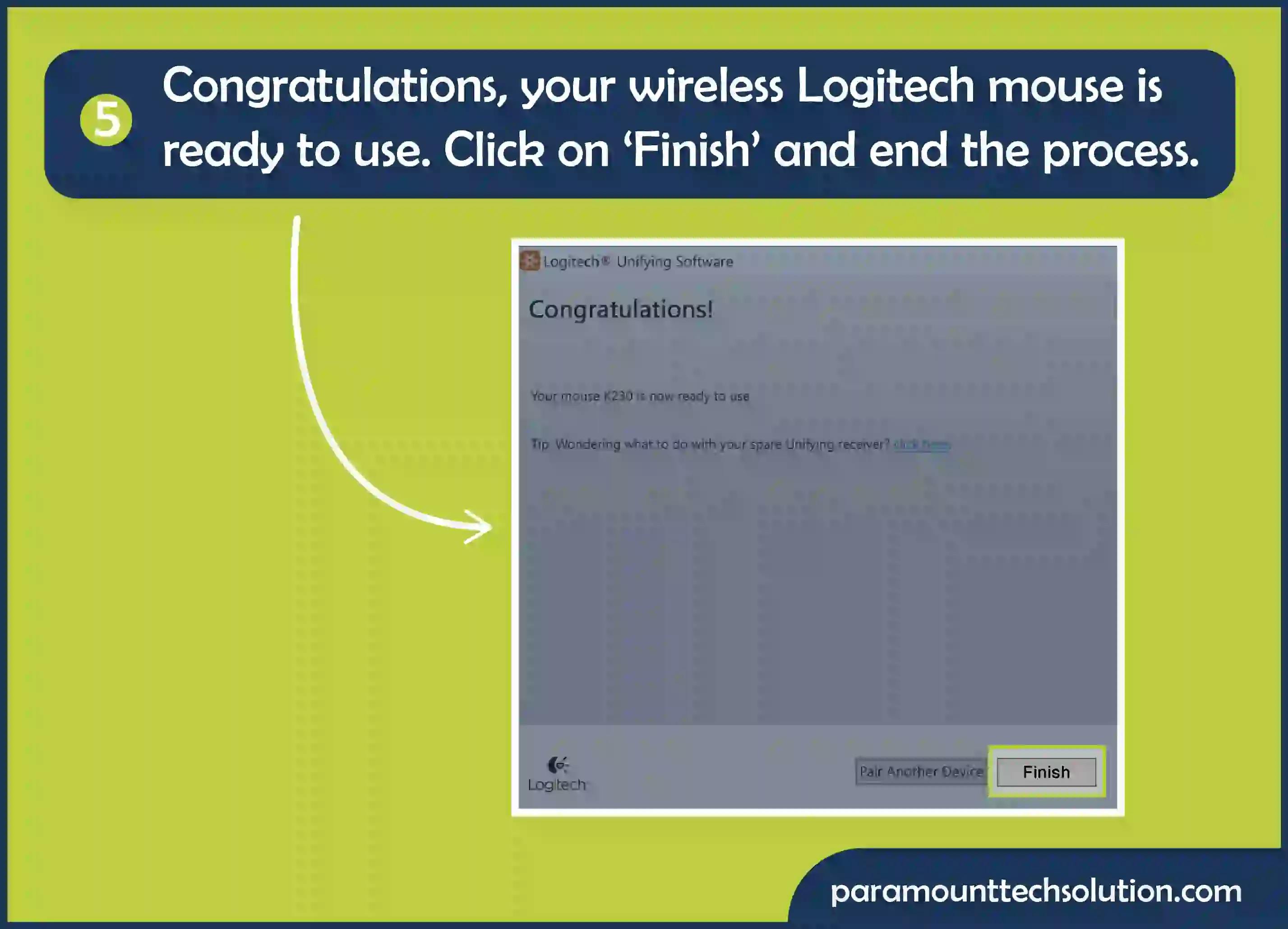 Check congratulations message if connected 