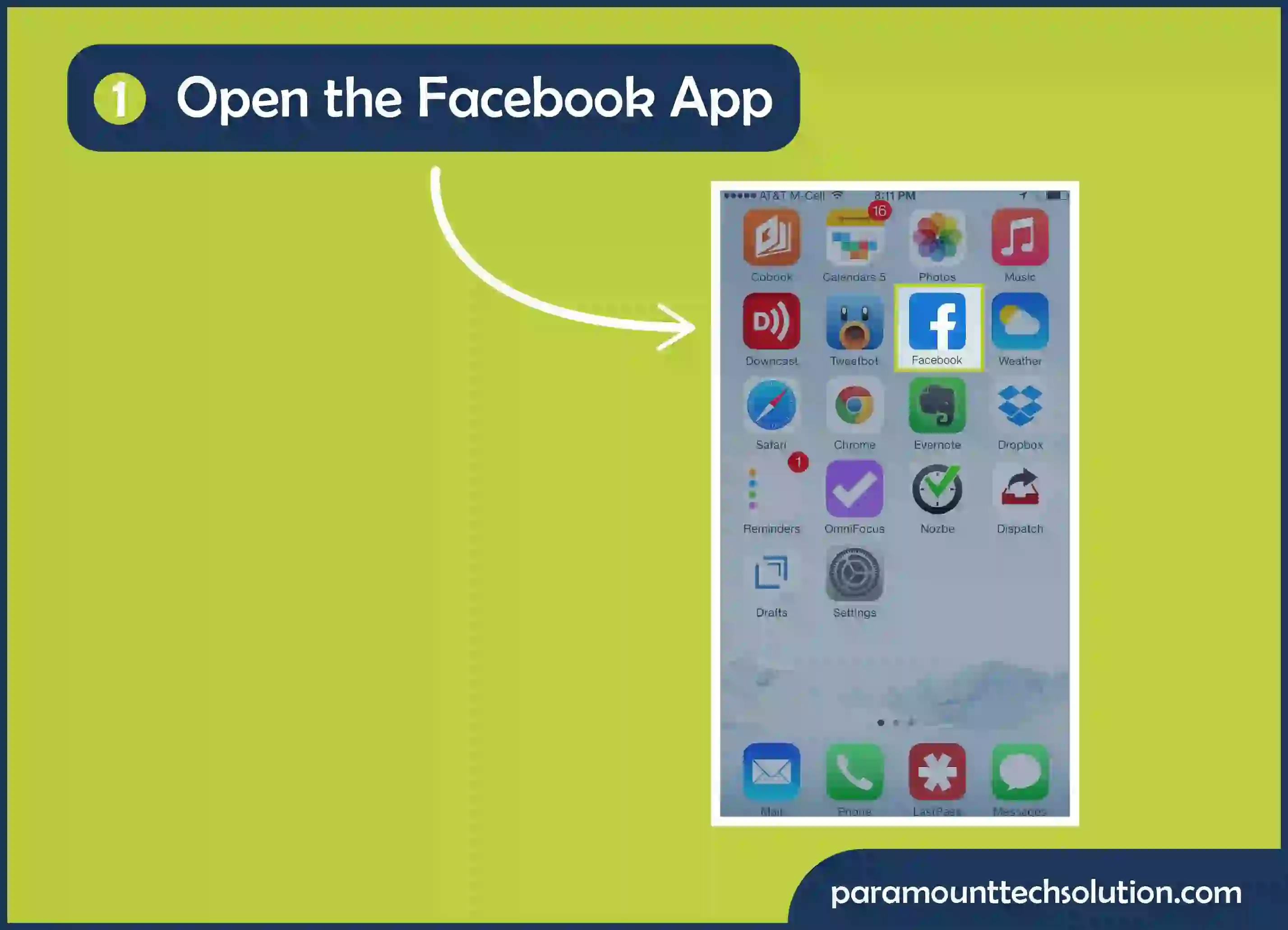 Open the Facebook App on your mobile phone