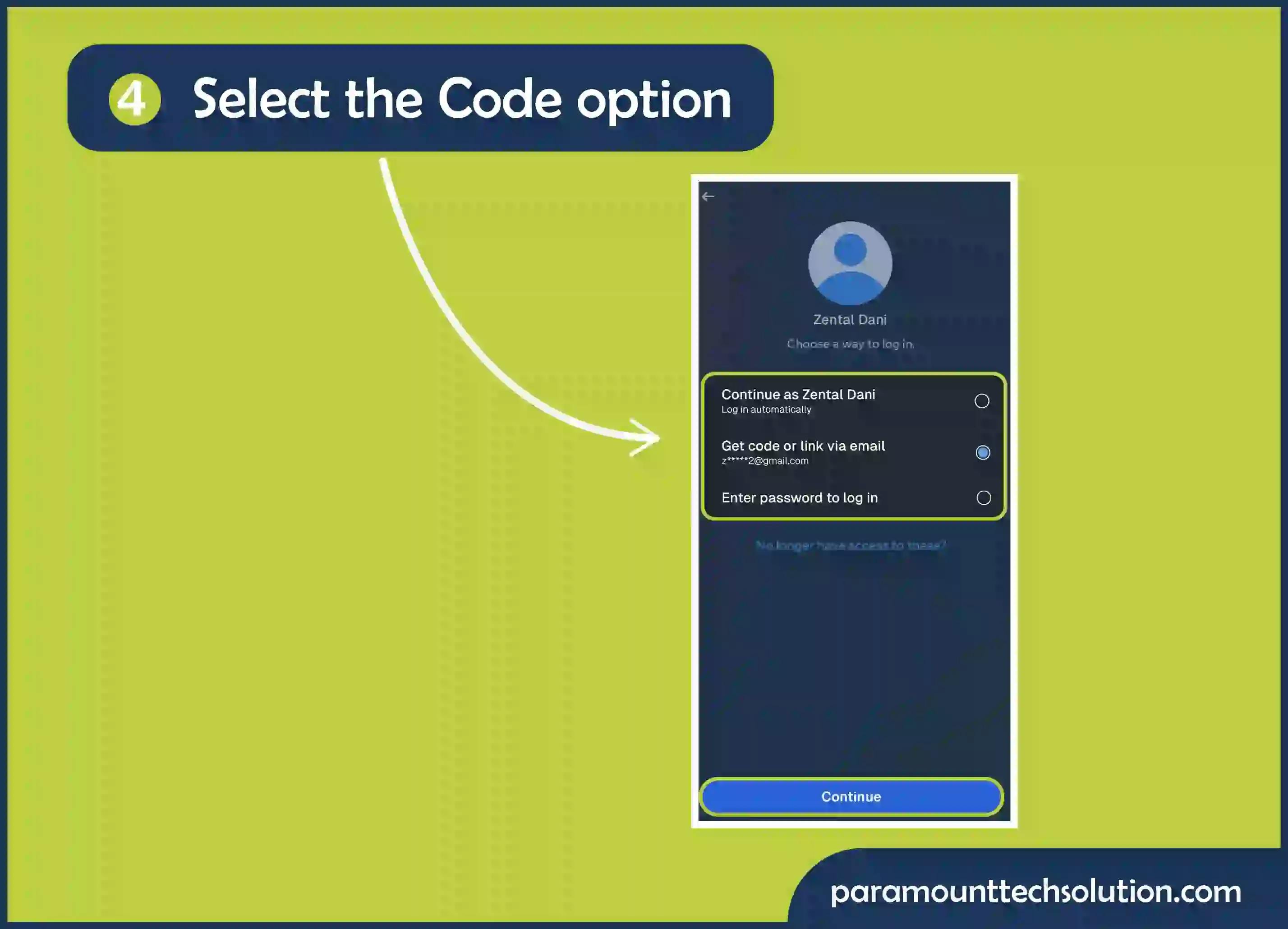 Select the Code verification option