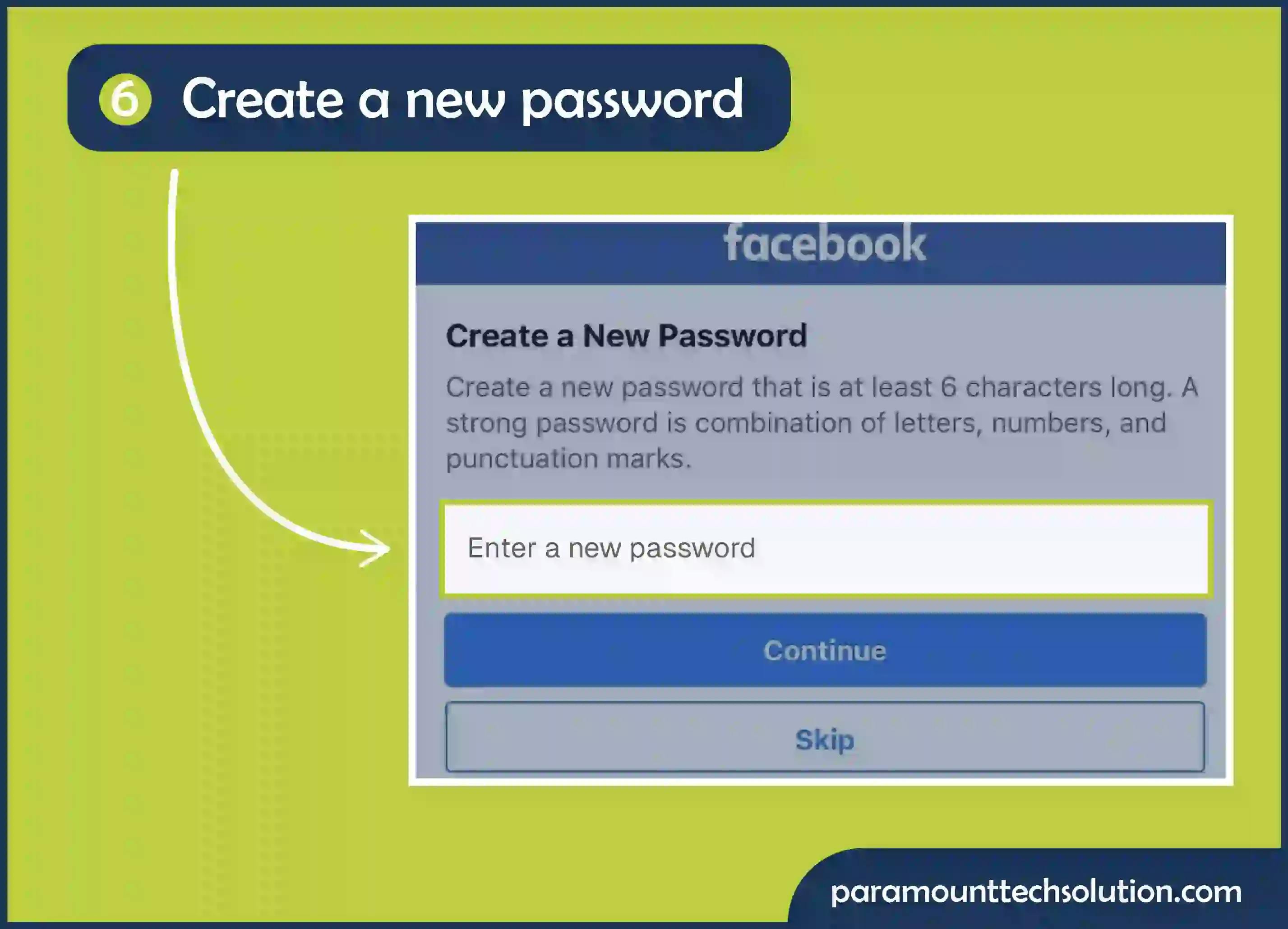 Create a new password with strong characters
