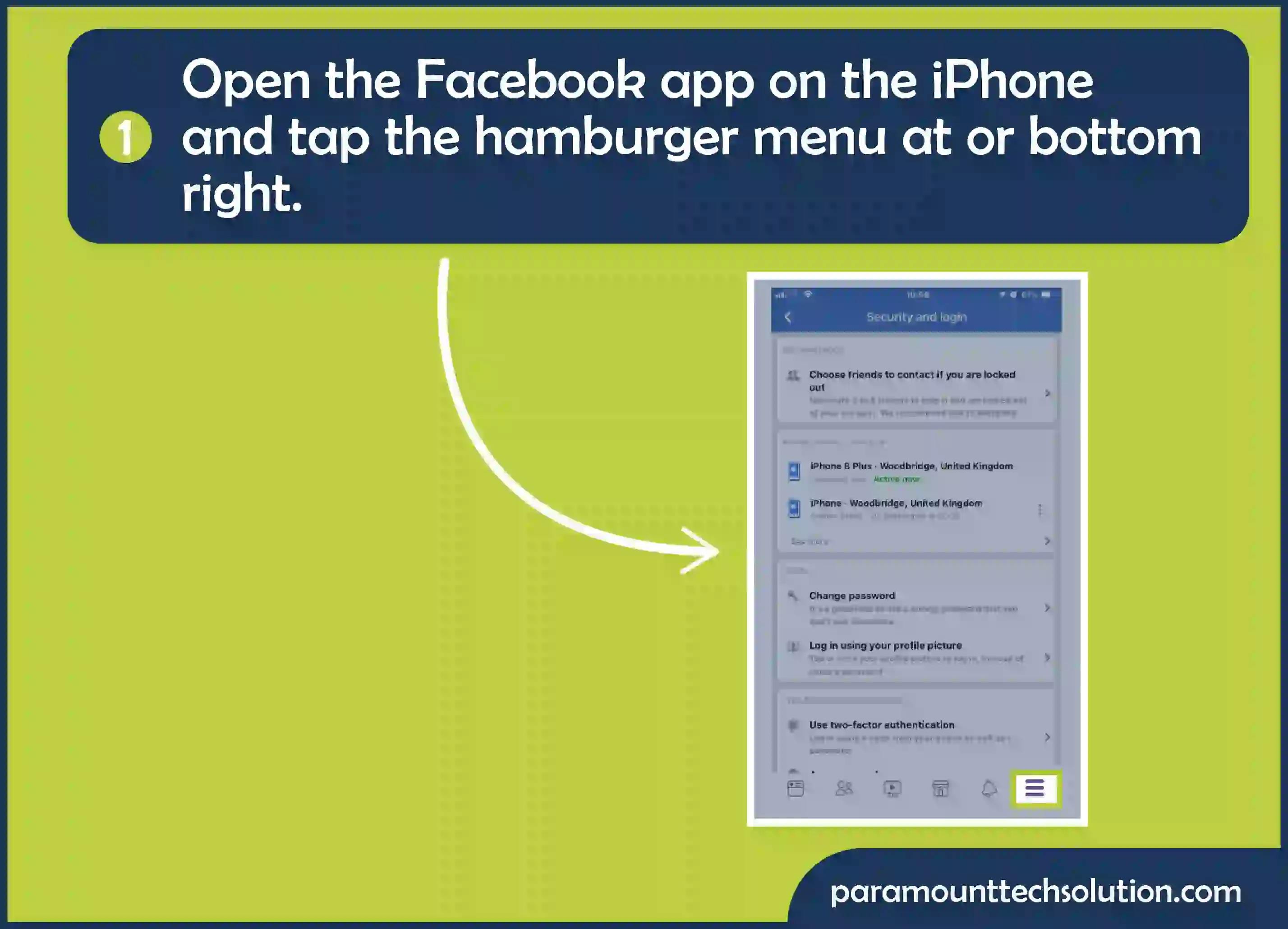 Change Facebook Password on iPhone