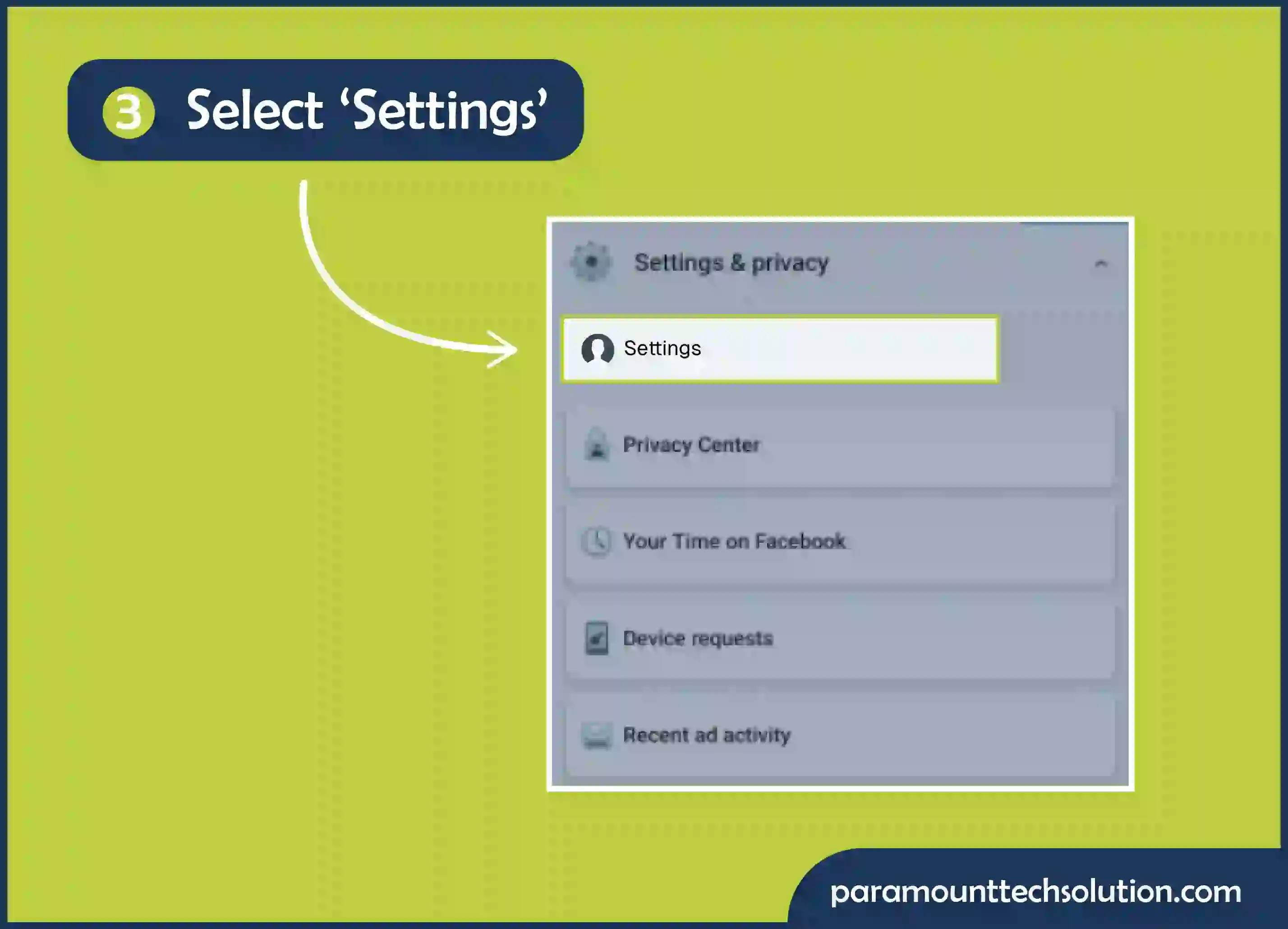 Select ‘Settings option