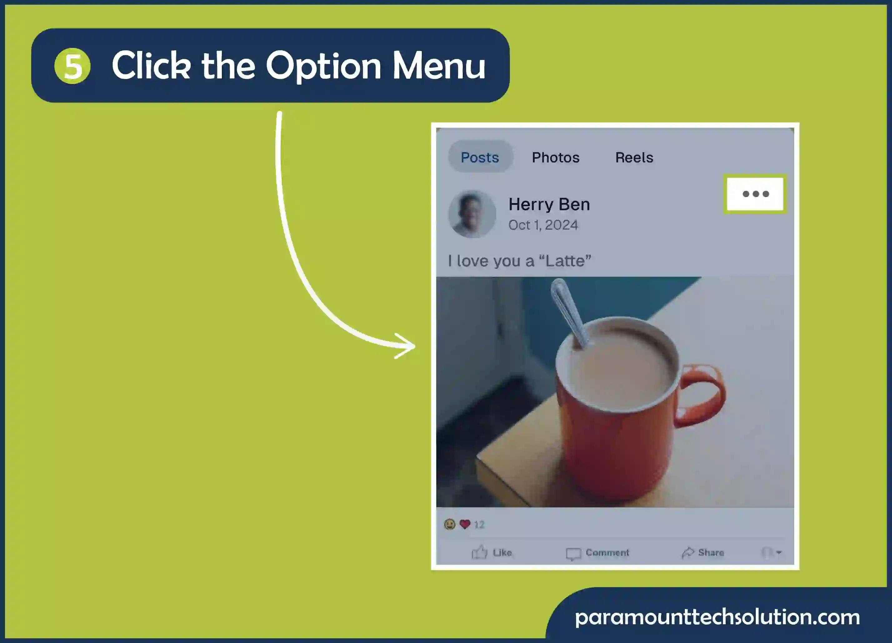 Click on option menu