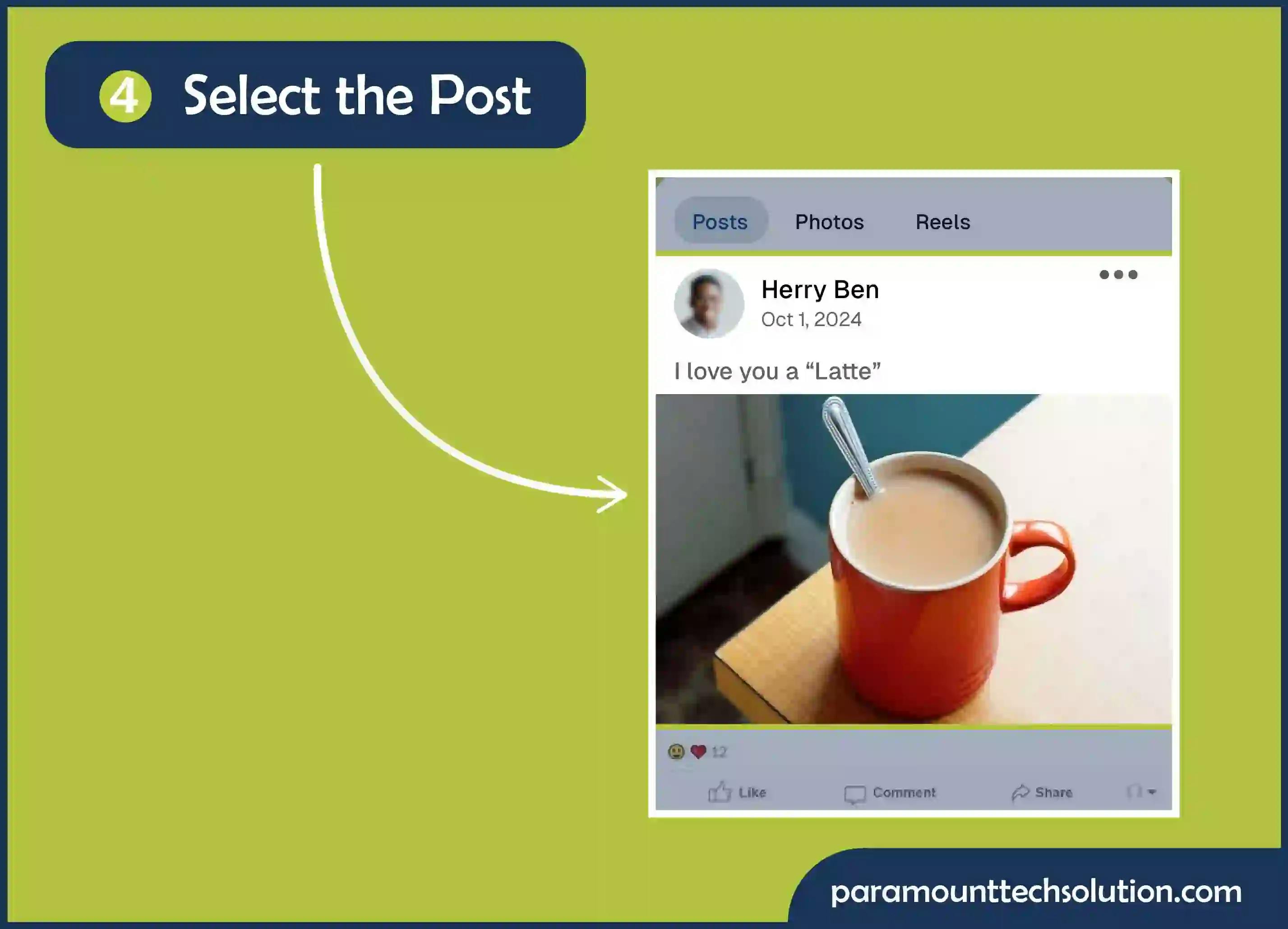 Select the post to want to delete