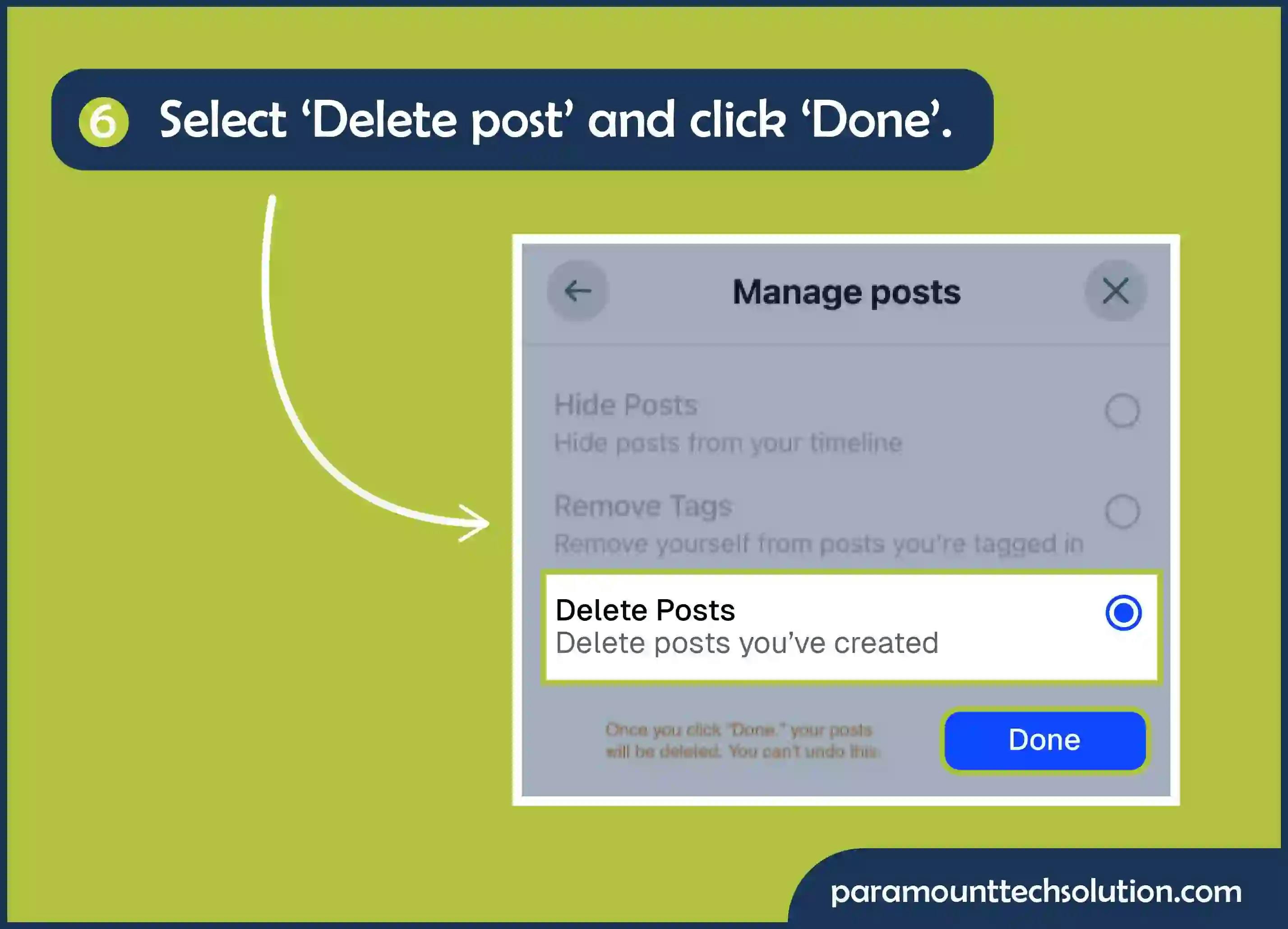 Click on delete and done