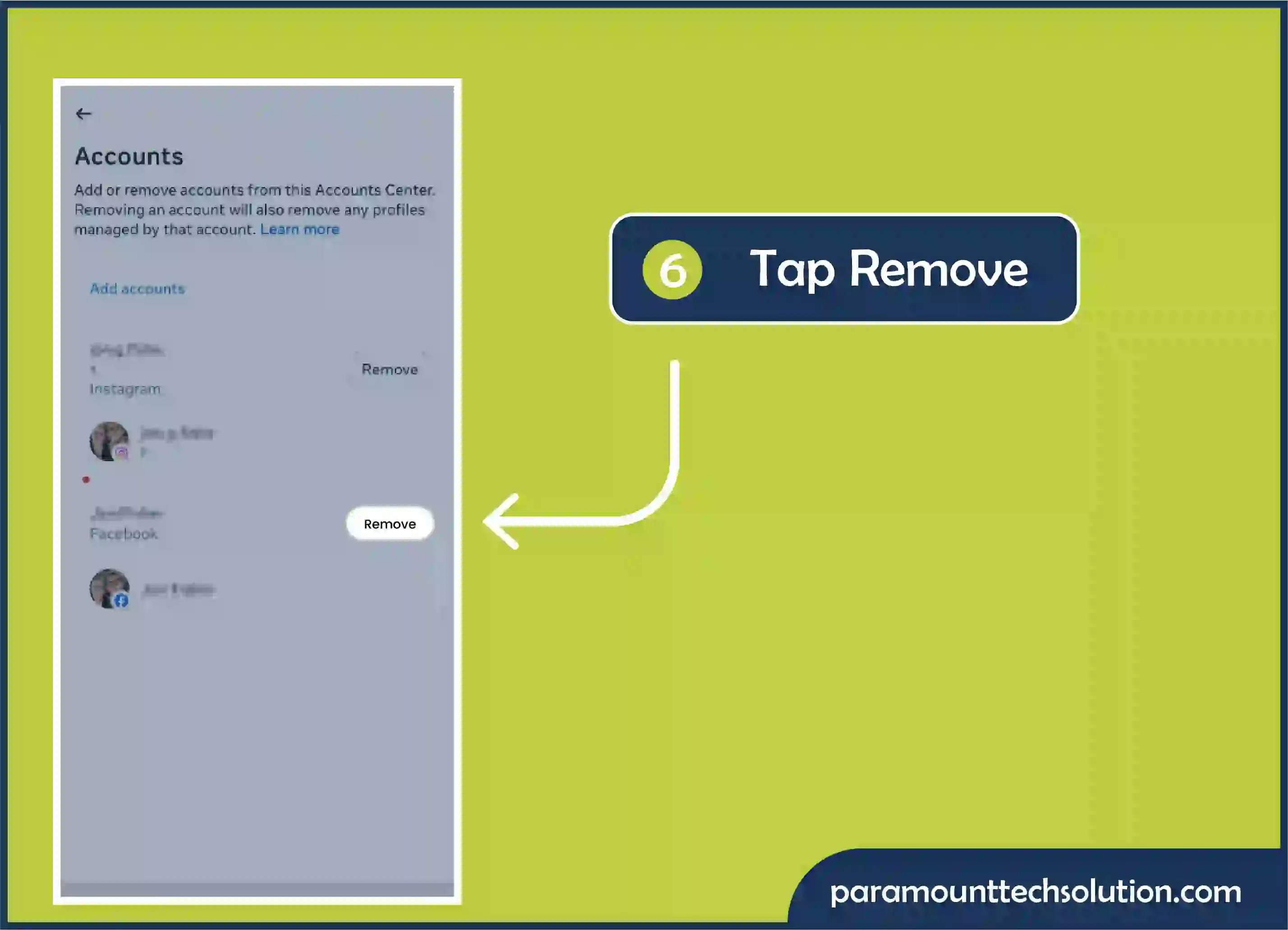 Tap on remove option 
