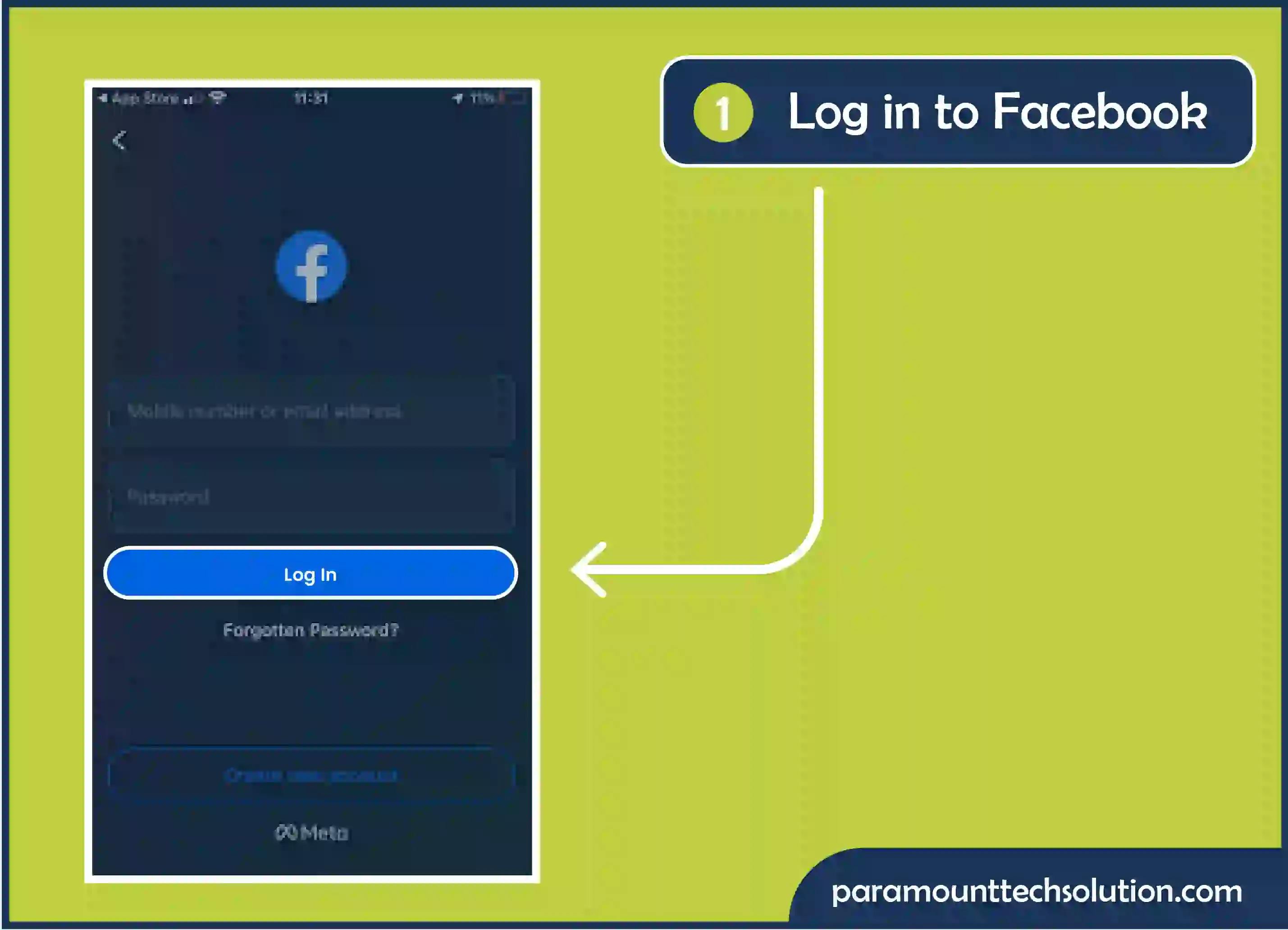 Login to your Facebook account