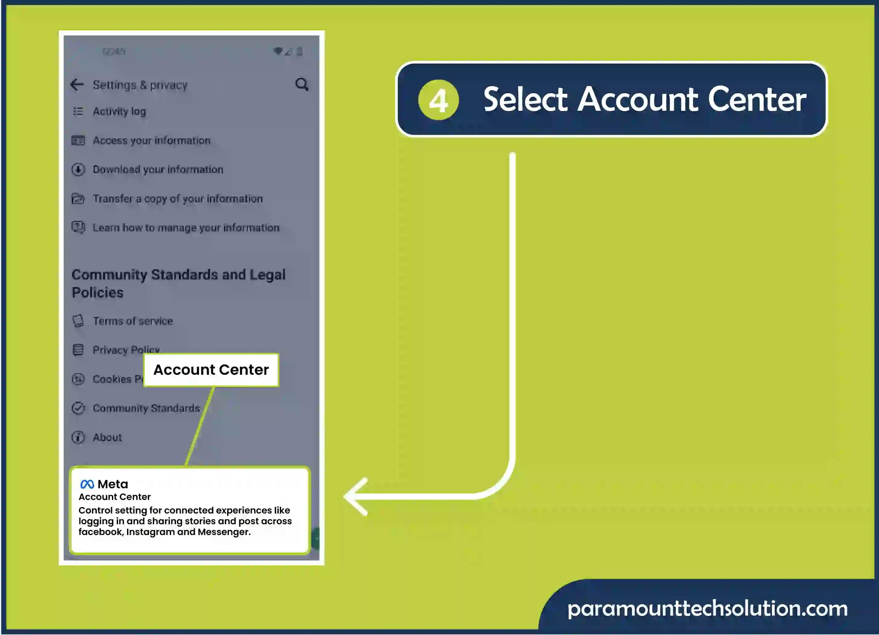 Go to the account centre