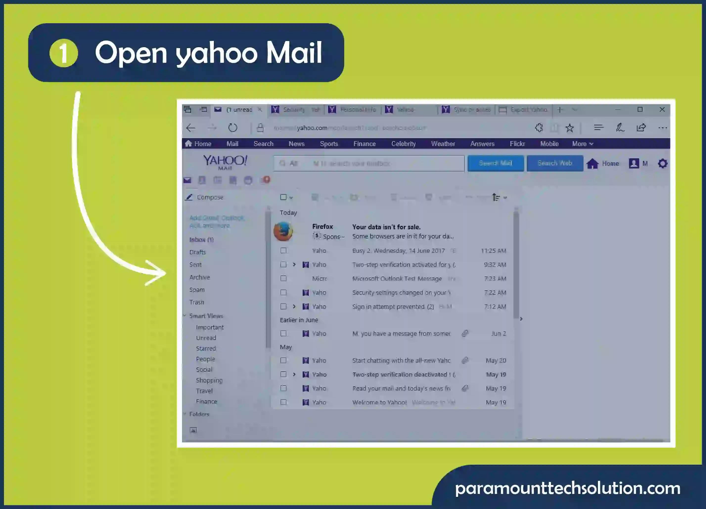 Open yahoo Mail account