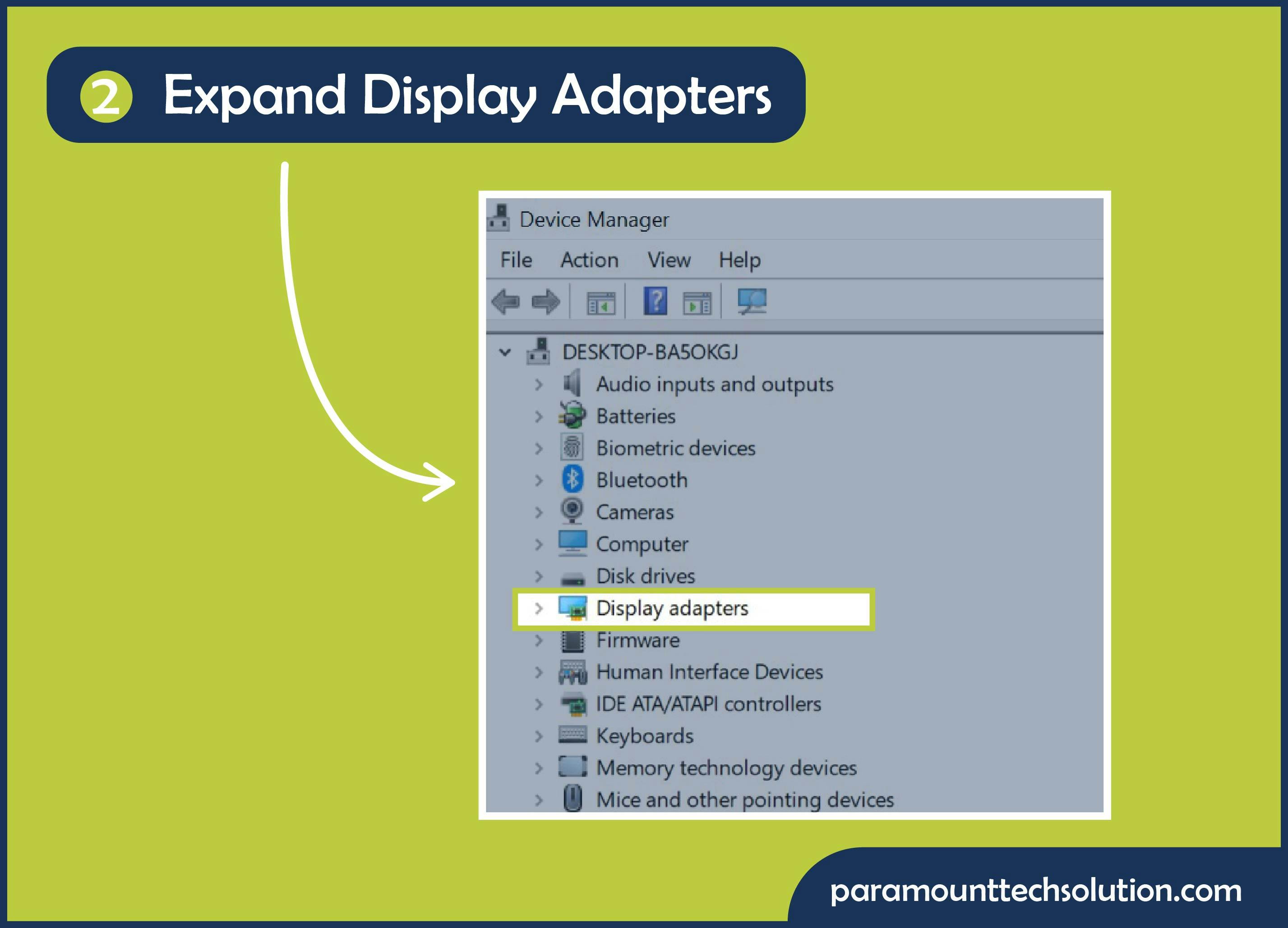 Expand the display adapters from the options.