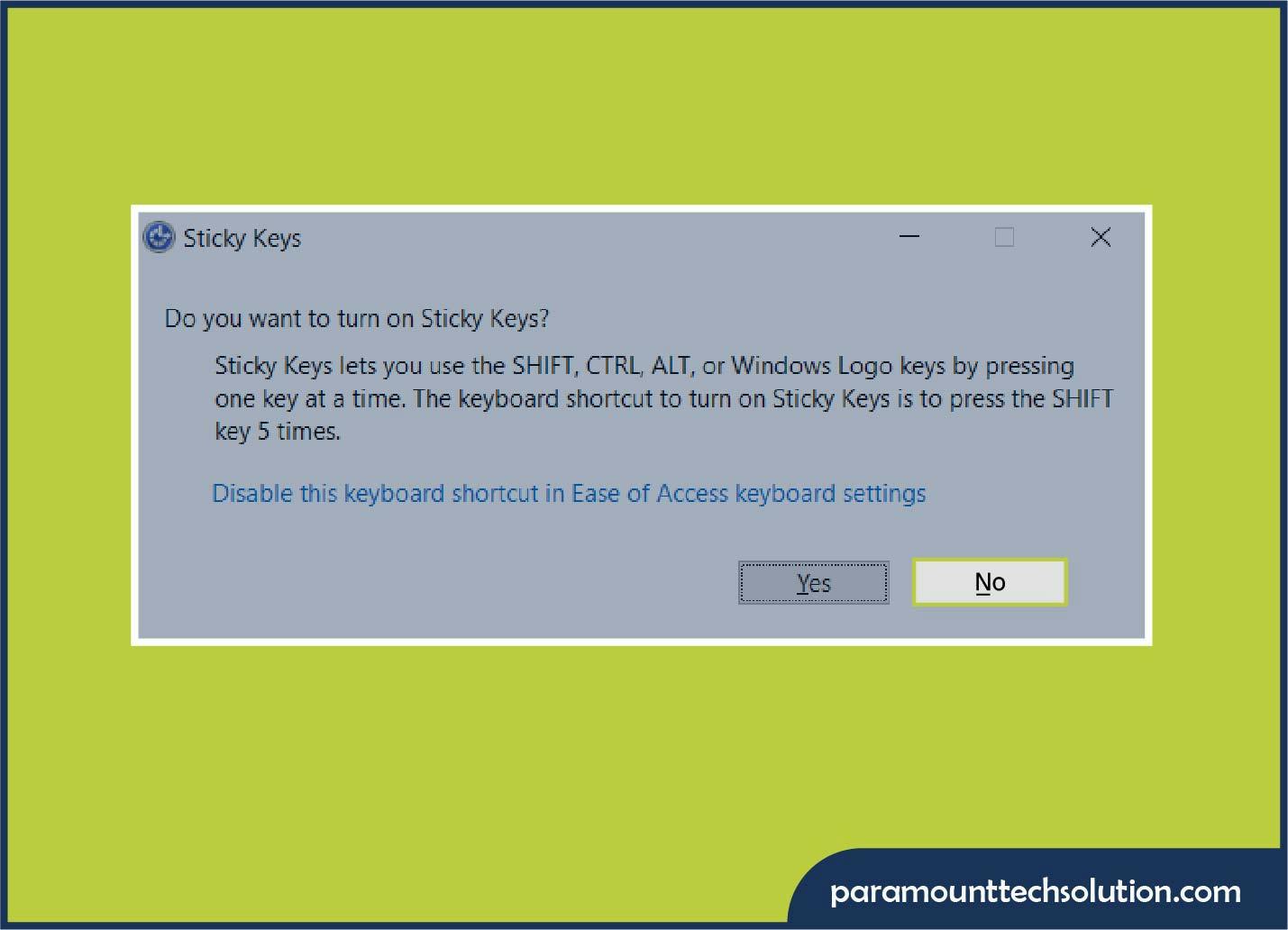 how to stop sticky keys