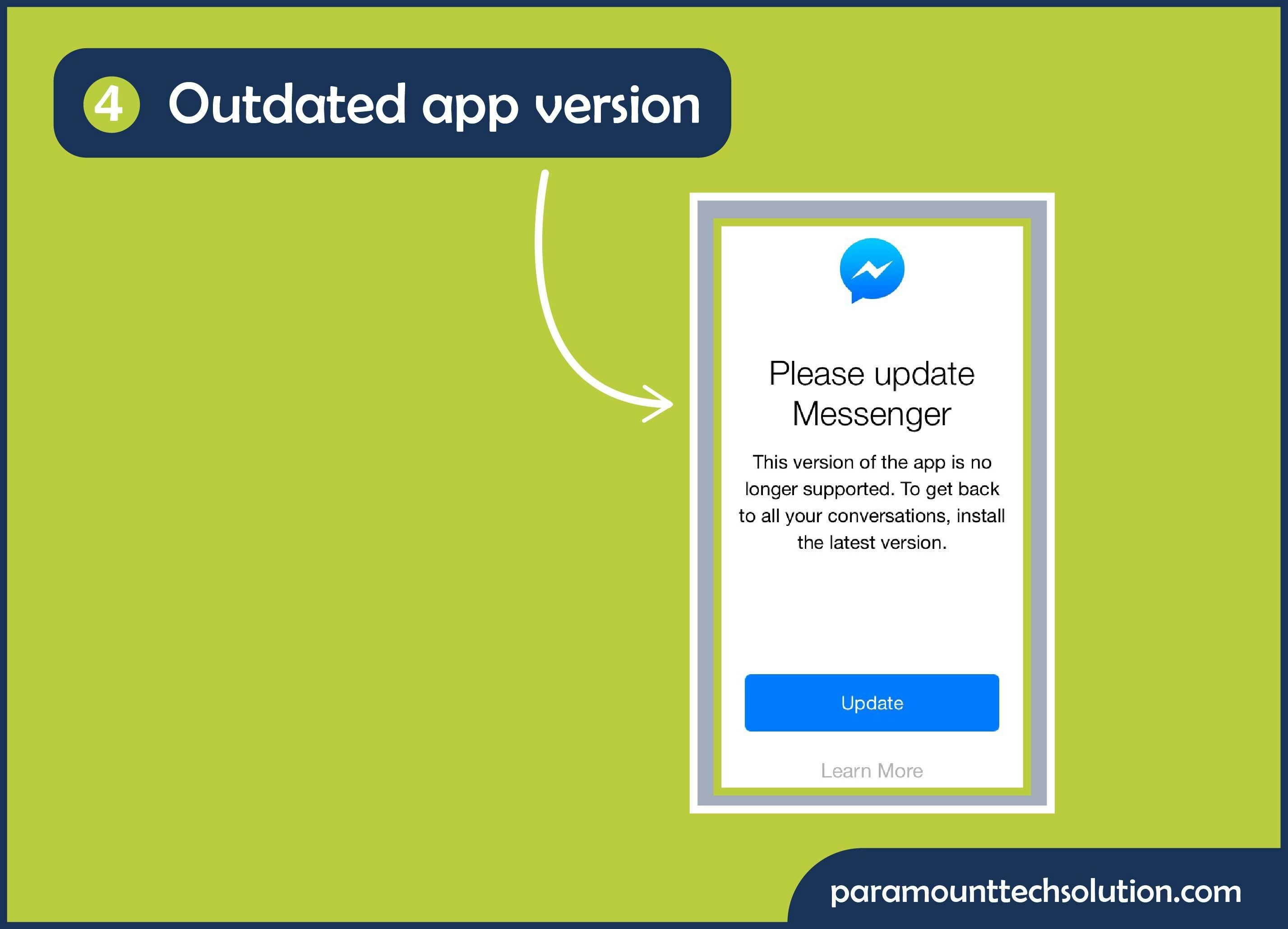 Messenger is not working due to an outdated version