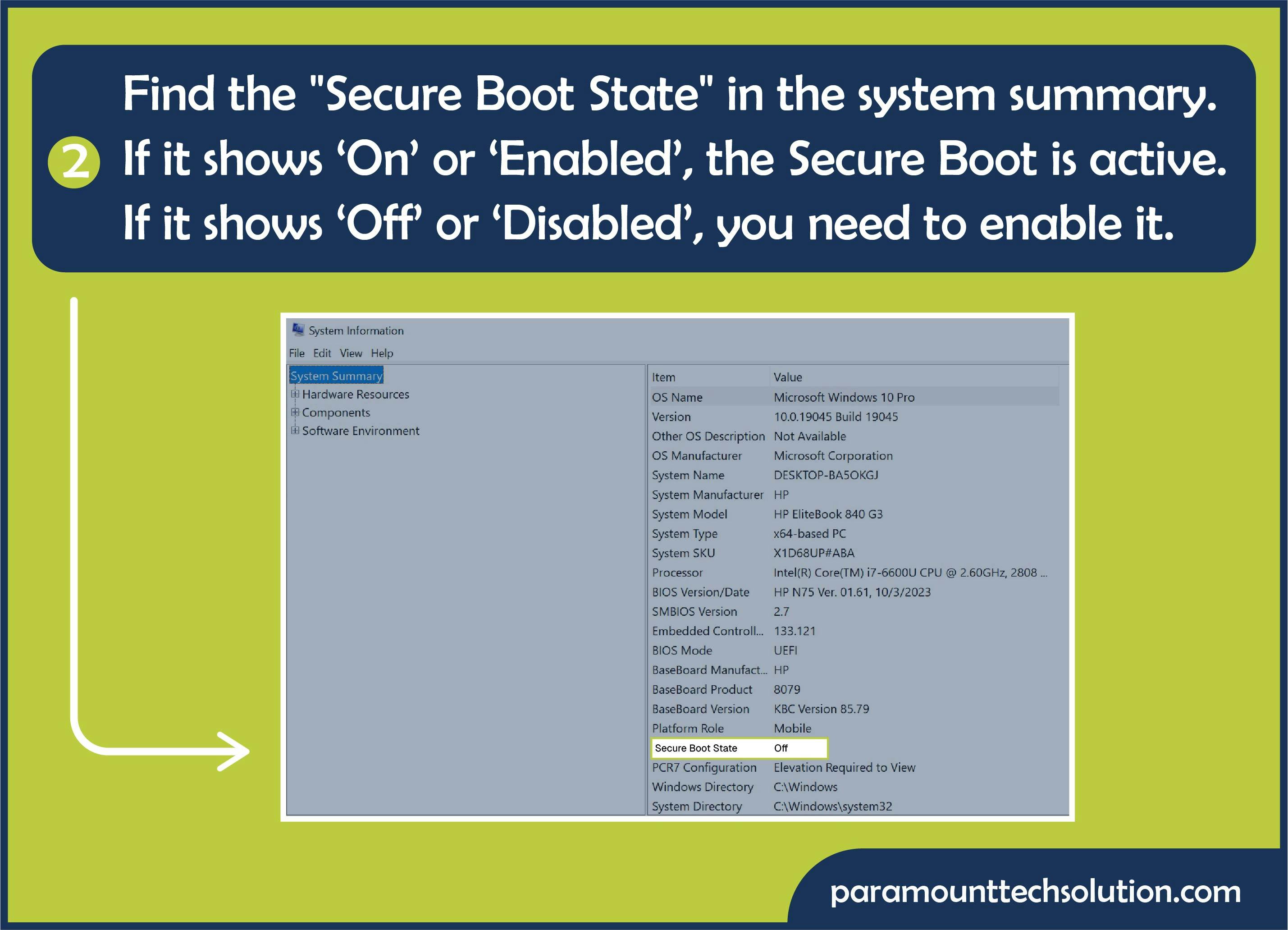Enabling secure boot